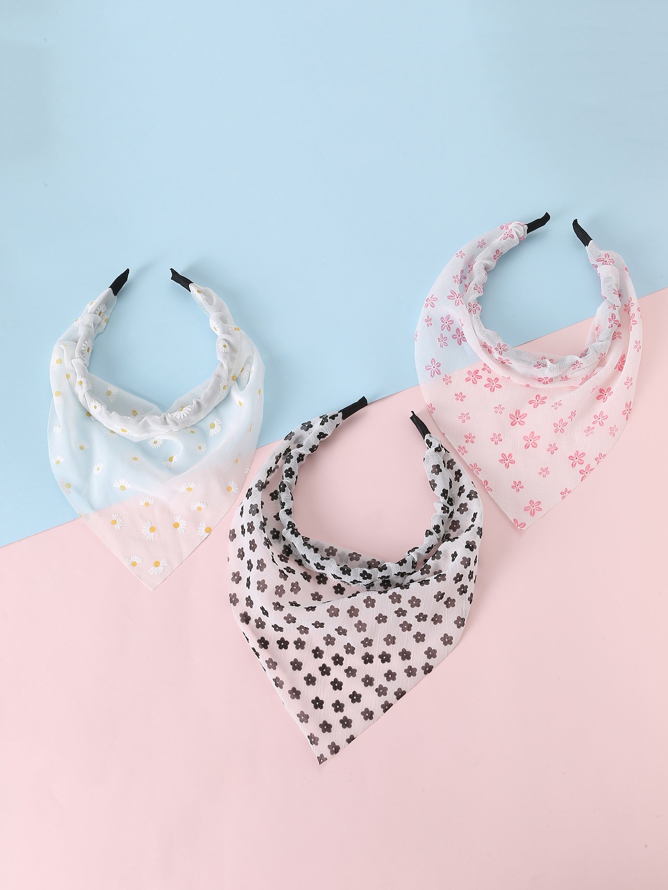 Pack of 3 - Girls Floral Print Headbands