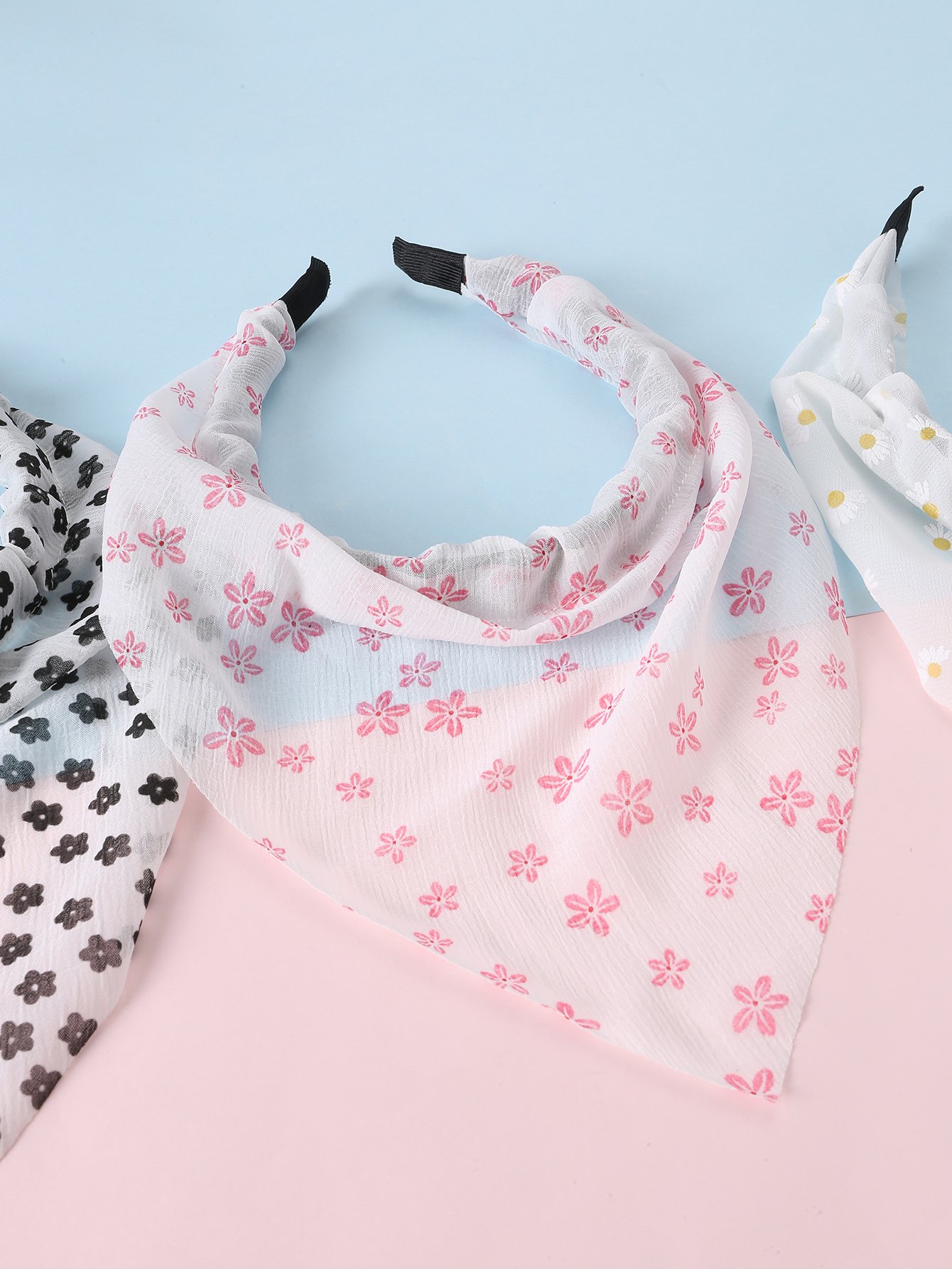 Pack of 3 - Girls Floral Print Headbands
