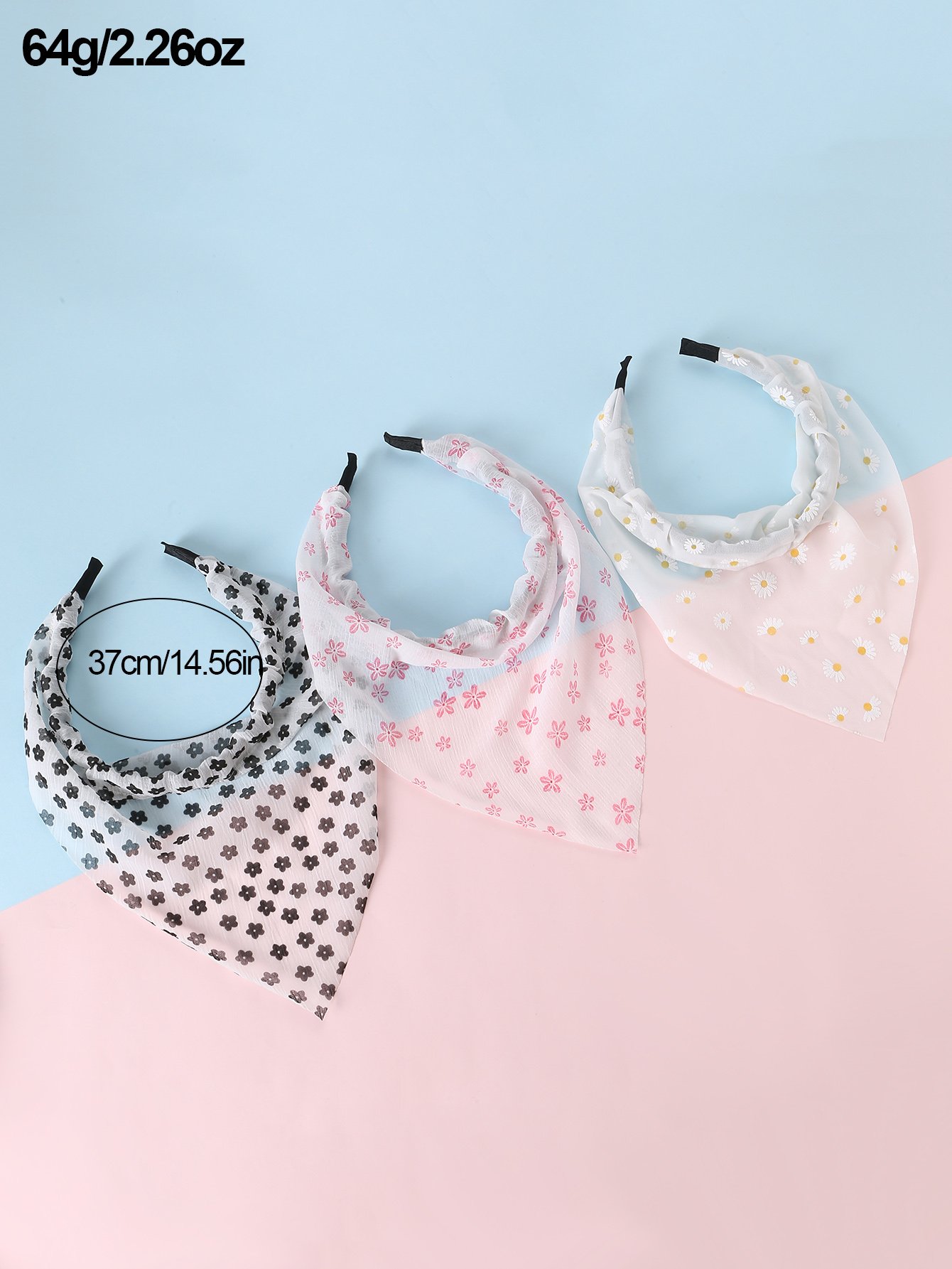 Pack of 3 - Girls Floral Print Headbands