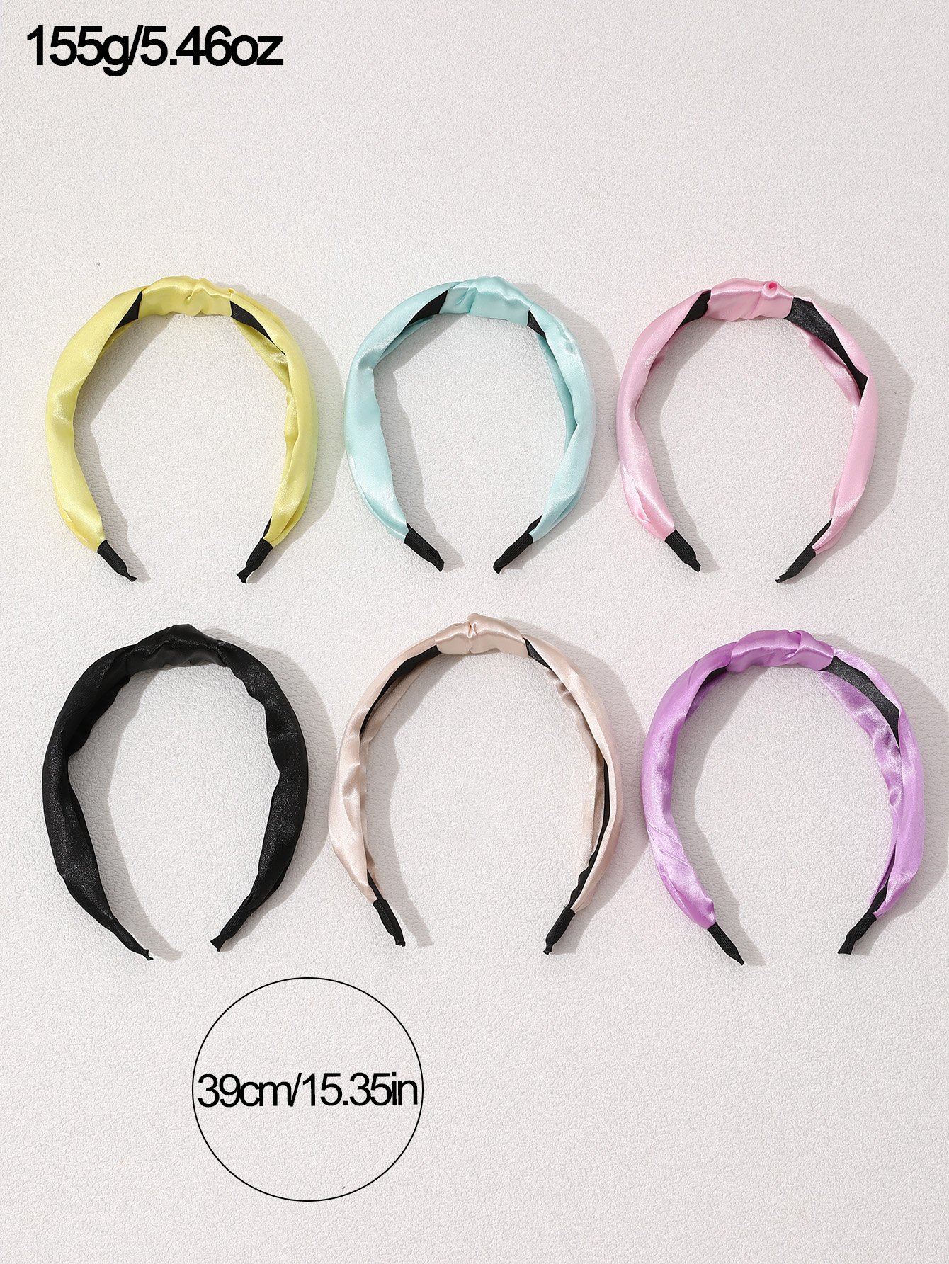 Pack of 6 - Girls Multi-Color Satin Knot Headbands