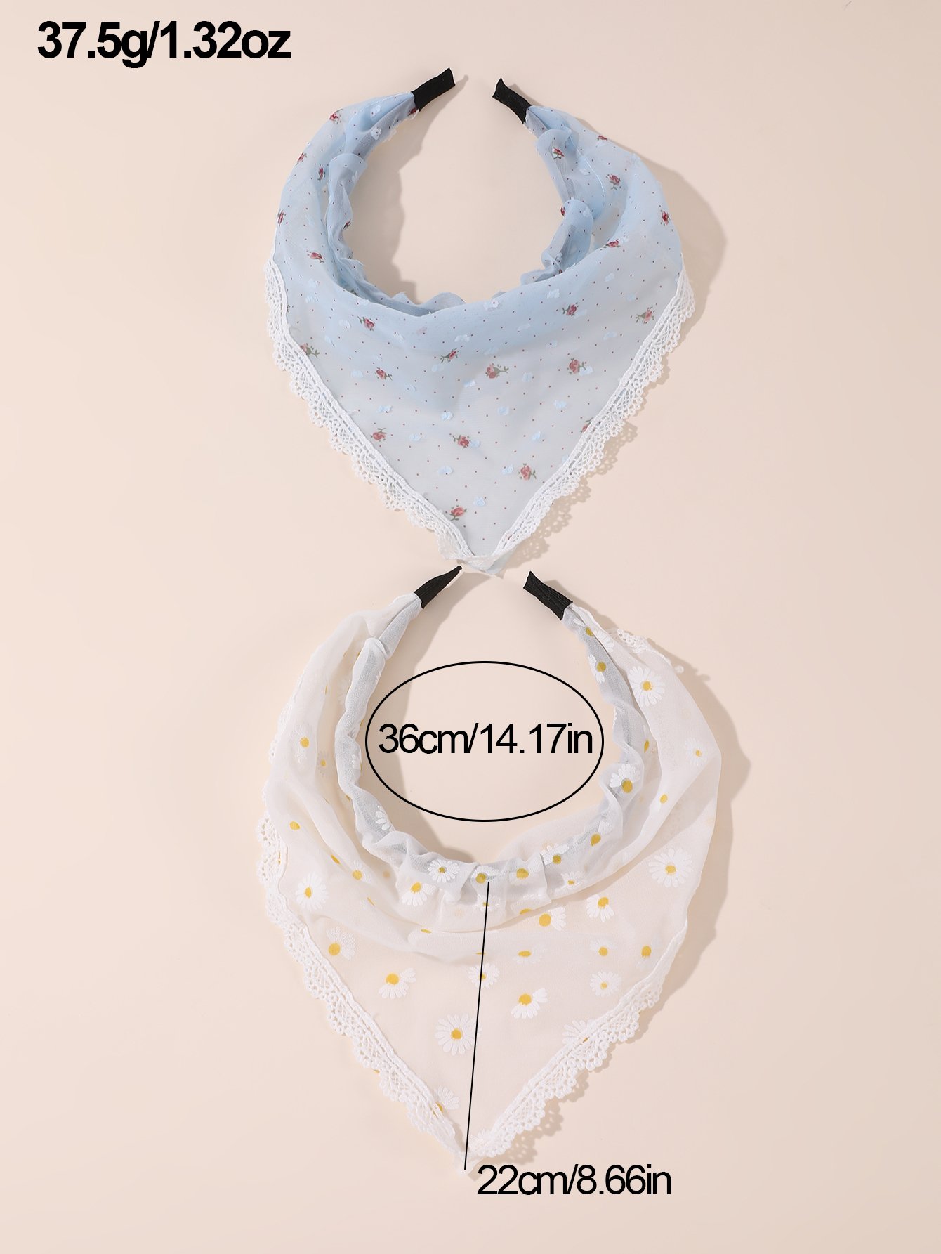Set of 2 - Floral Print Headband