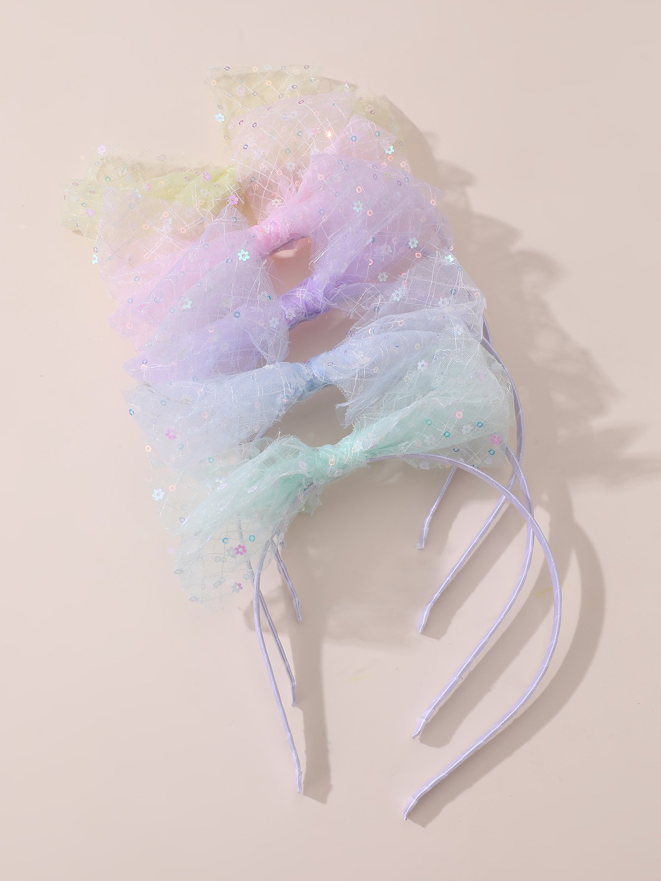 Set of 5 - Mesh Bow Headband