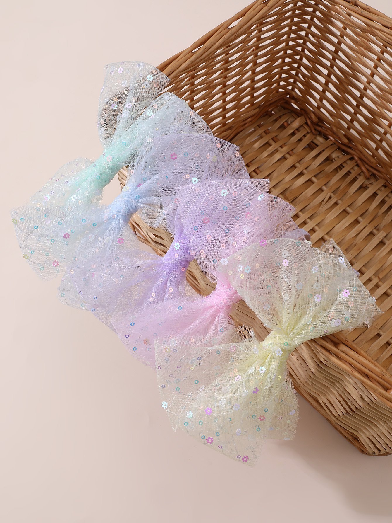 Set of 5 - Mesh Bow Headband
