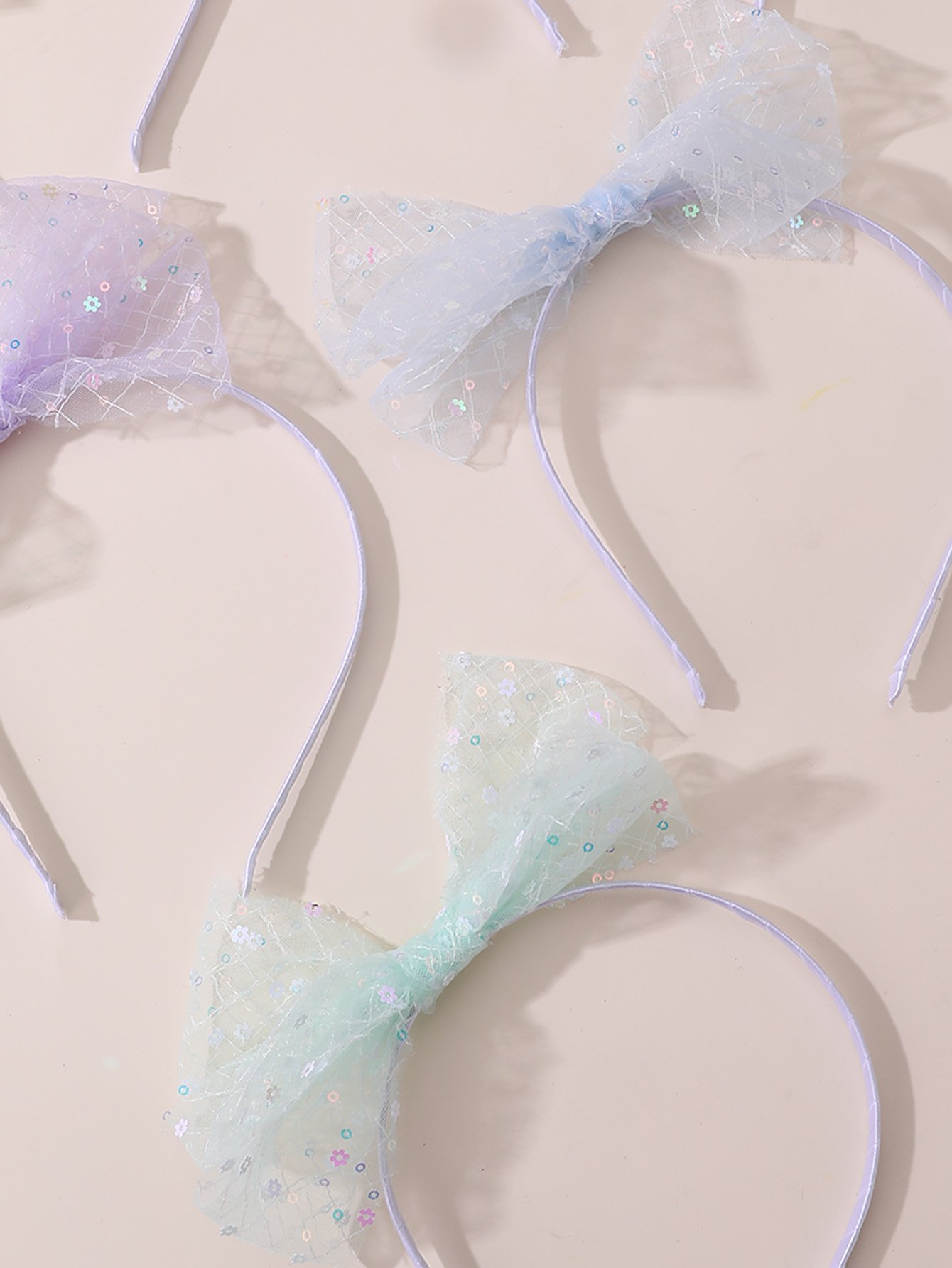 Set of 5 - Mesh Bow Headband