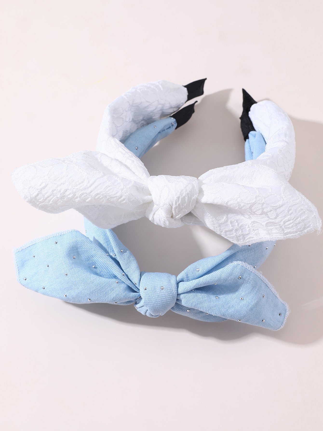 Pack of 2 Girls Embellished Bow Headbands