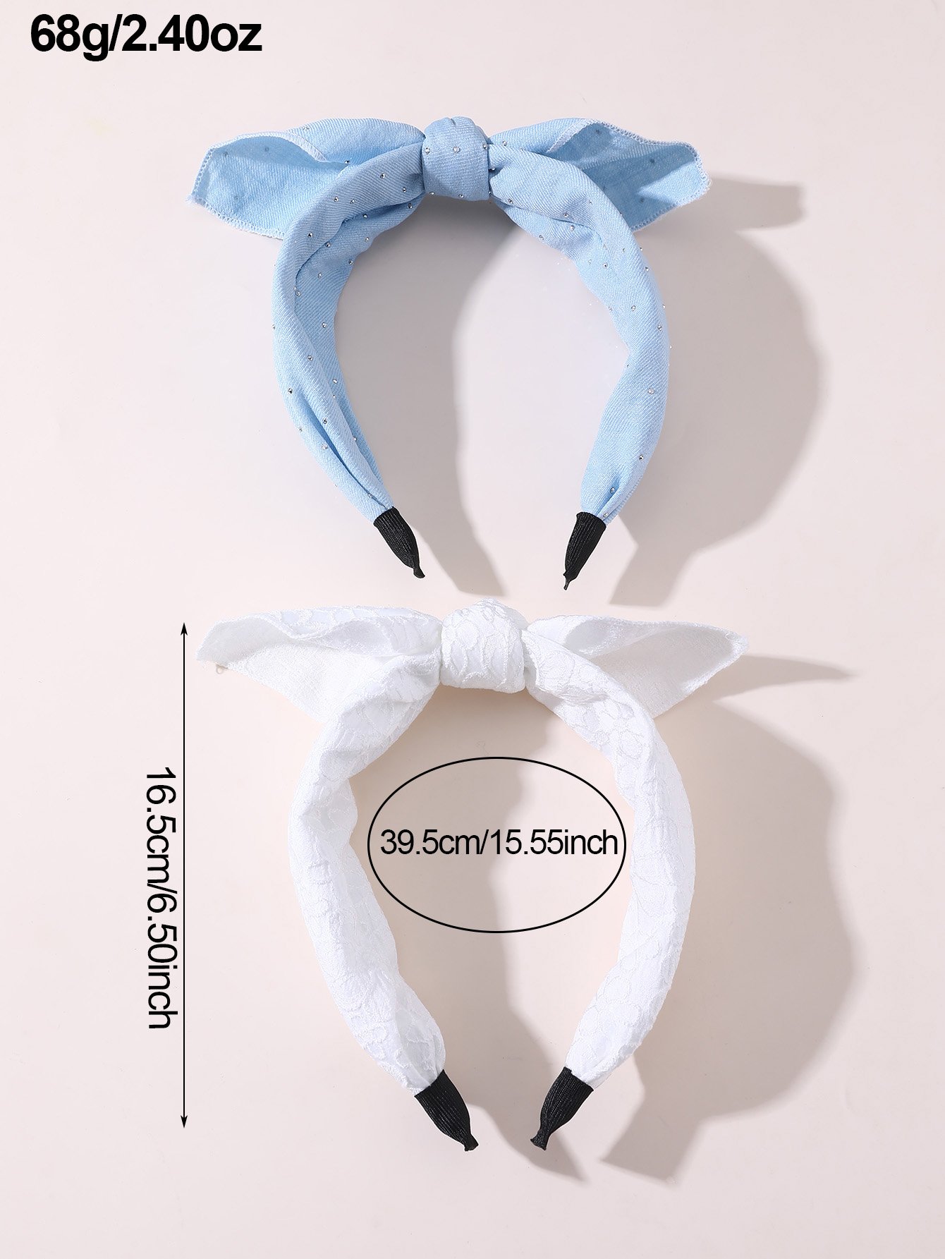 Pack of 2 Girls Embellished Bow Headbands