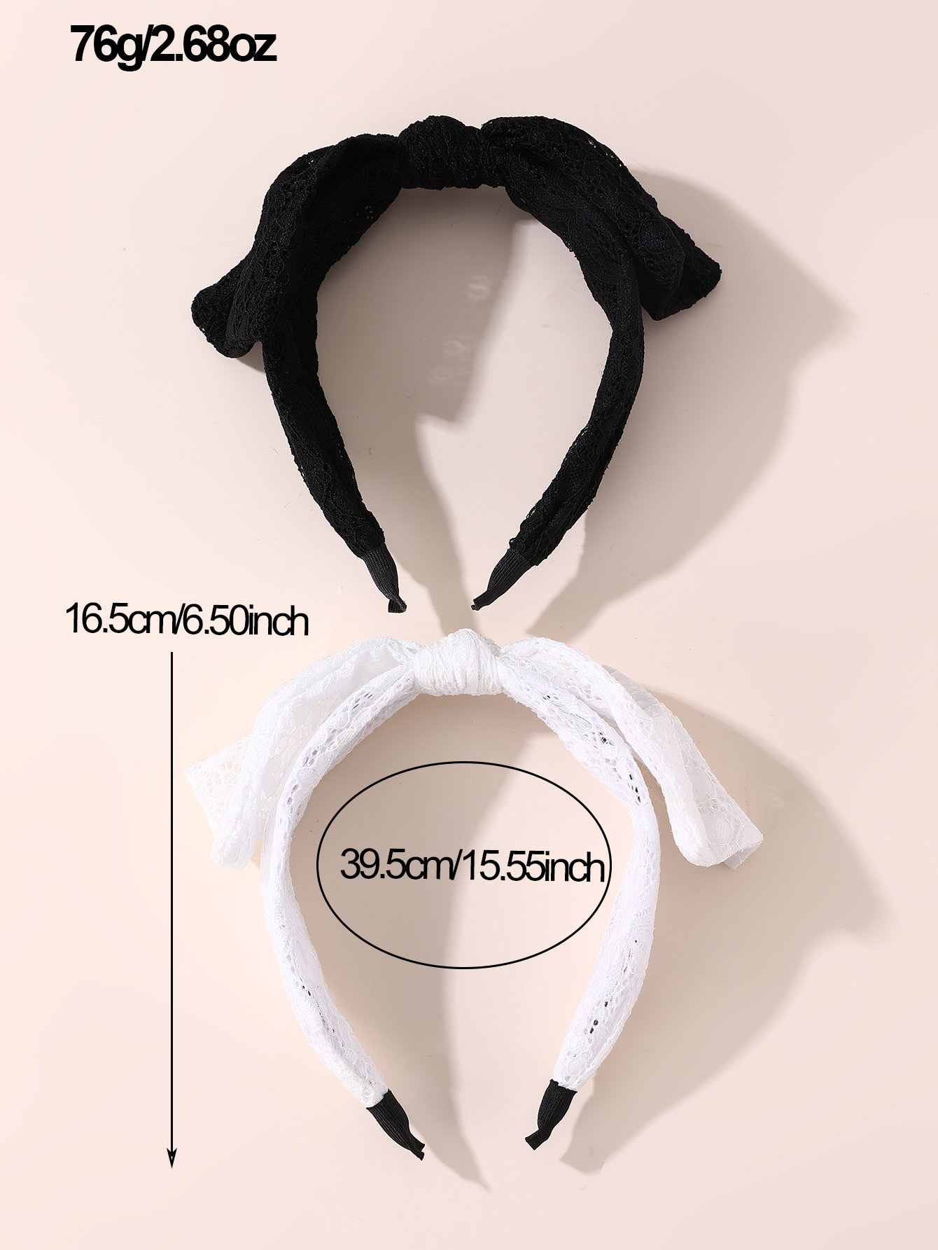 Set of 2 - Lace Bow Headband