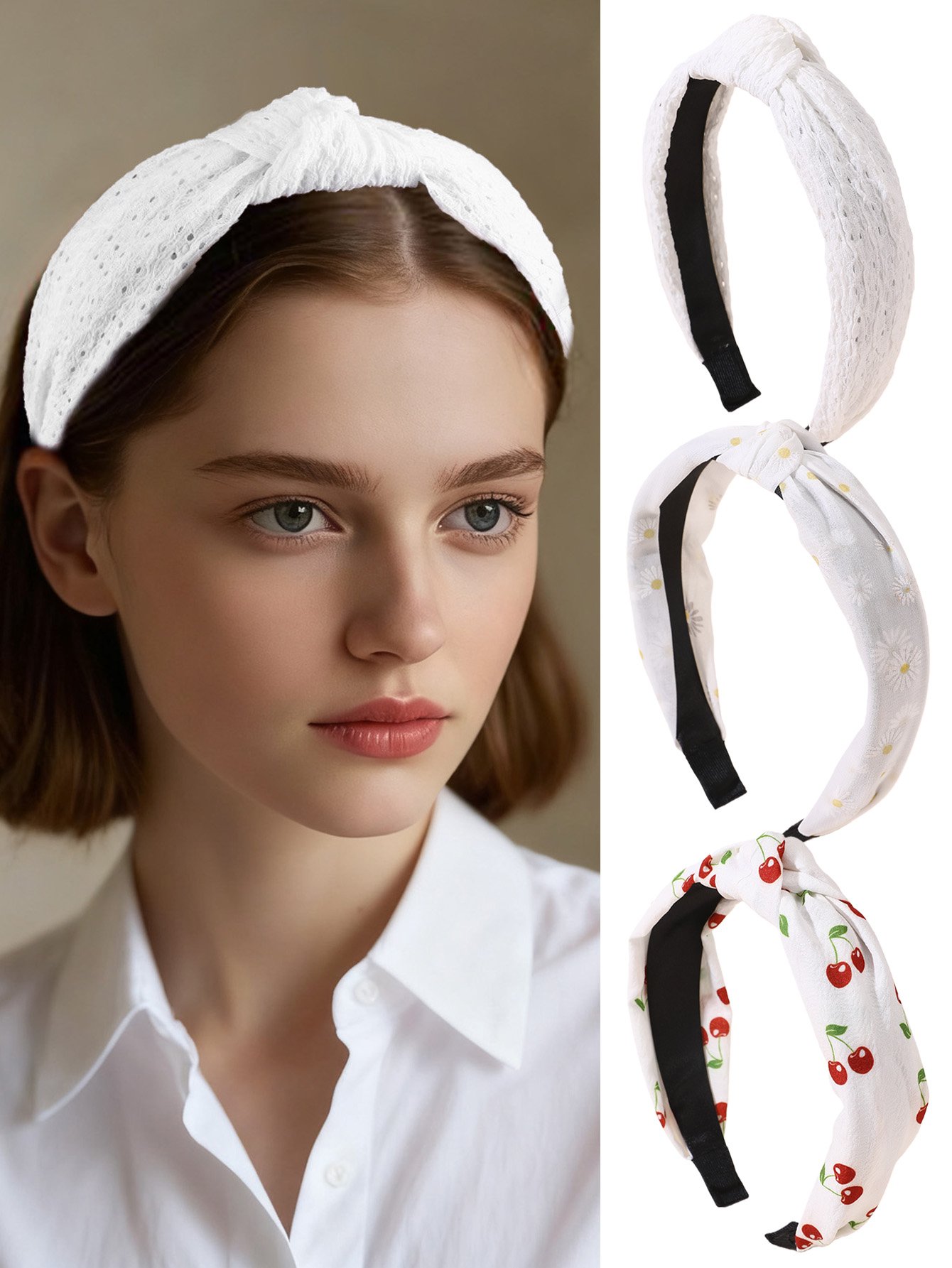 Set of 3 - Printed Knot Headband
