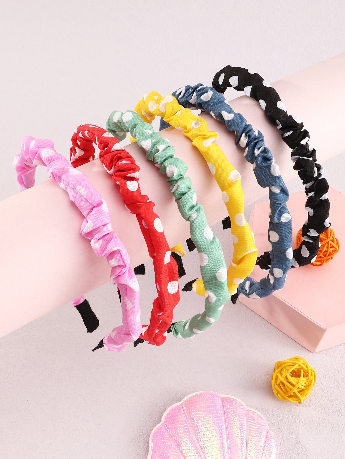 Set of 6 - Polk Dot Pattern Headband