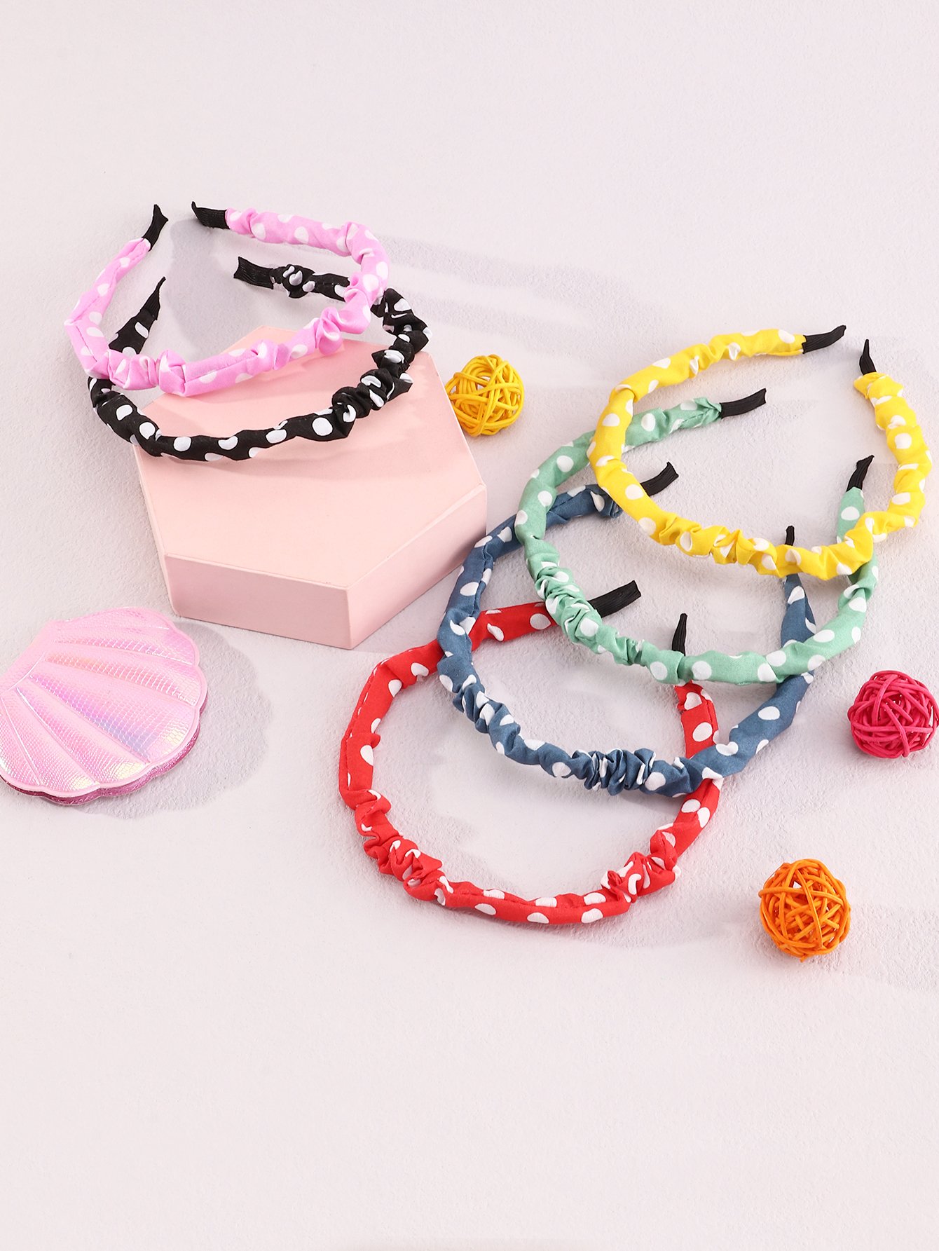 Set of 6 - Polk Dot Pattern Headband