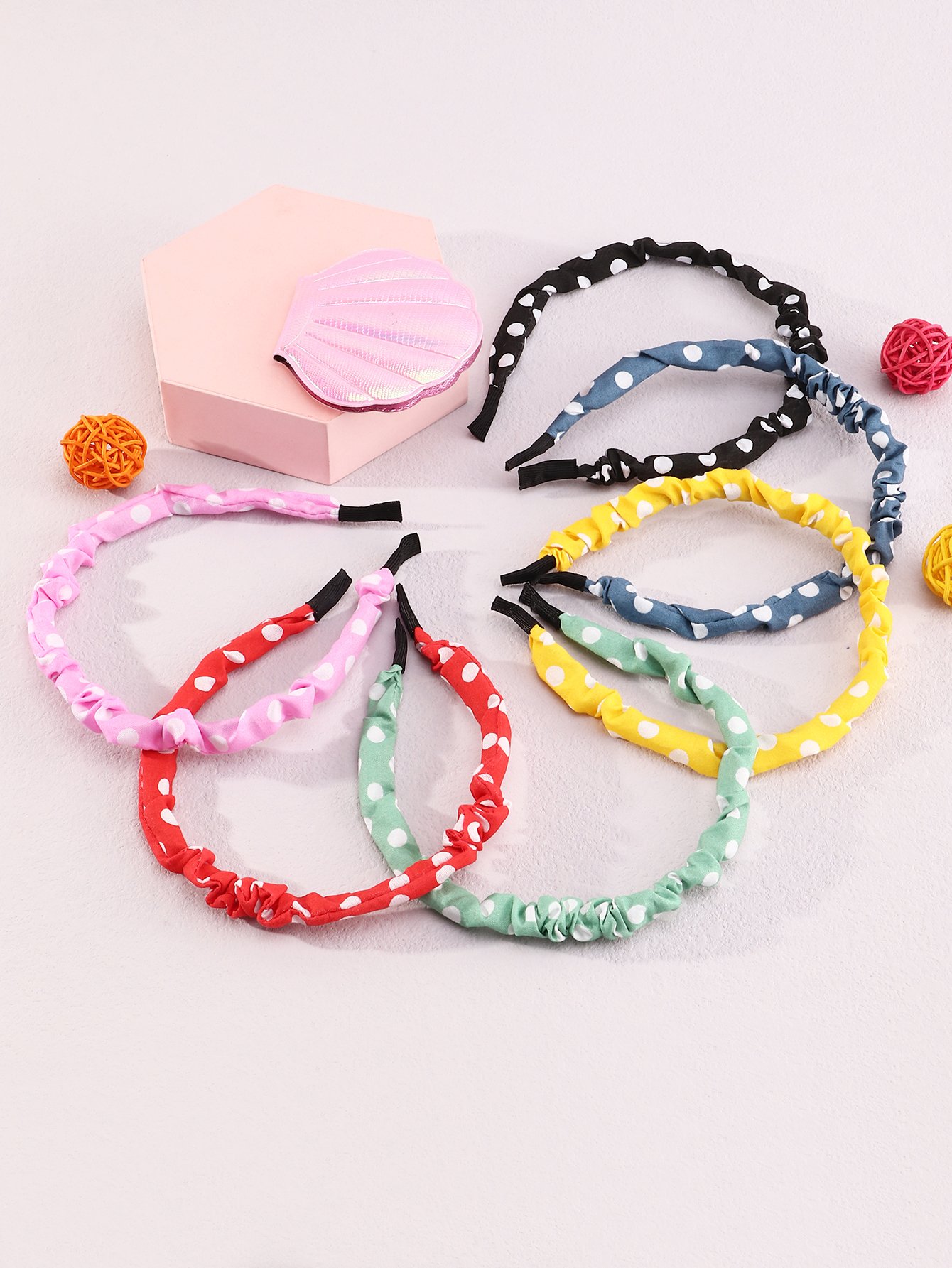 Set of 6 - Polk Dot Pattern Headband