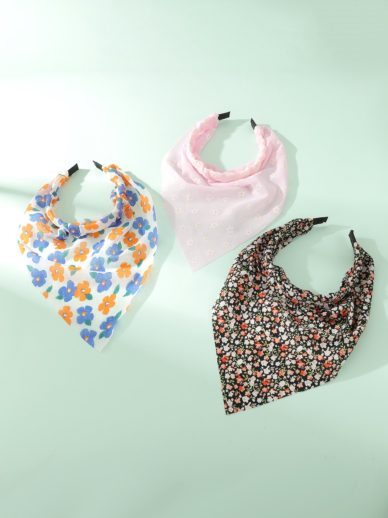 Set of 3 - Floral Print Headband