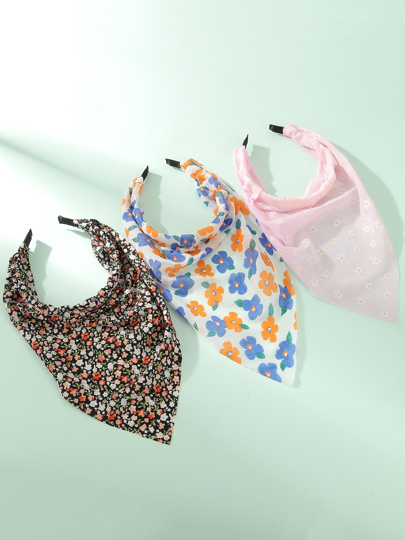 Set of 3 - Floral Print Headband