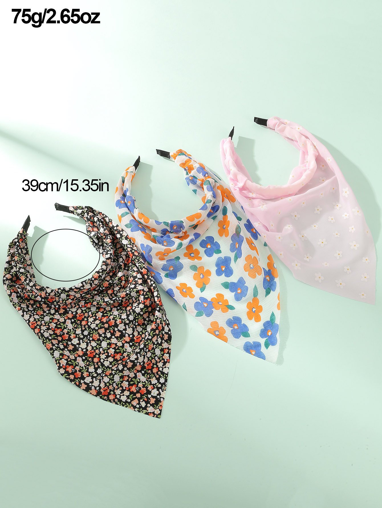 Set of 3 - Floral Print Headband