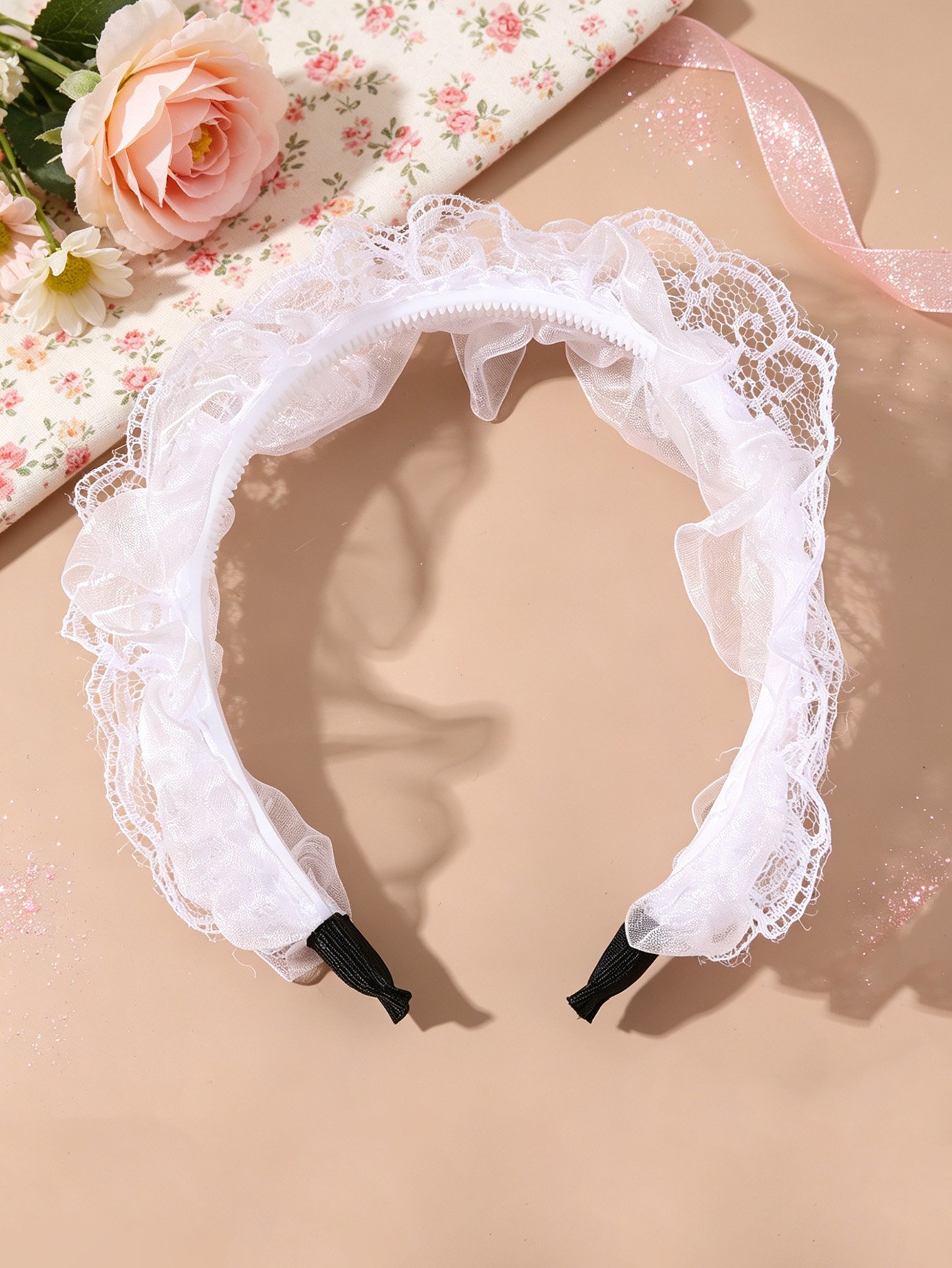 Ruffled Mesh Headband