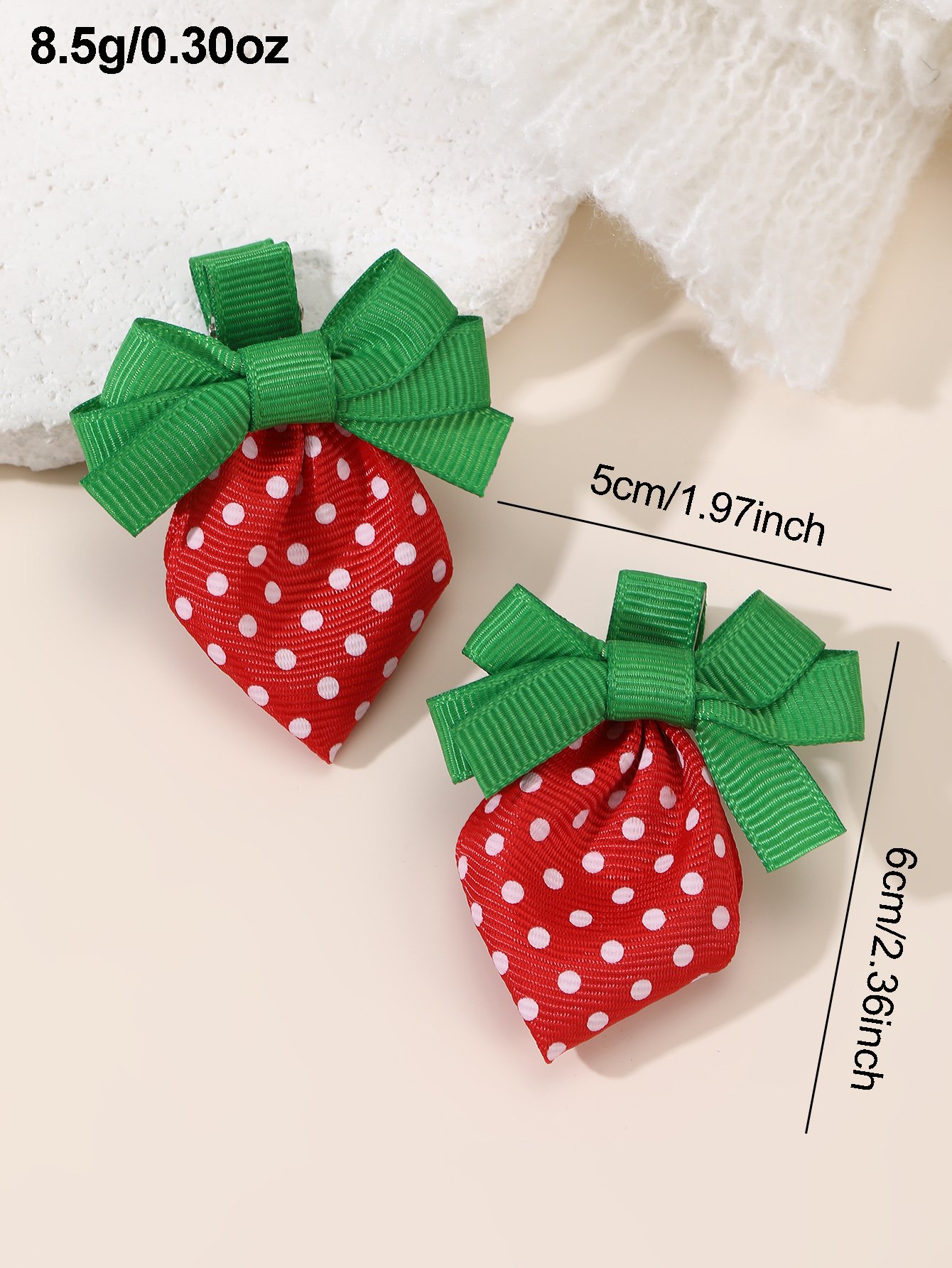 Set of 2 - Strawberry Hair Clips