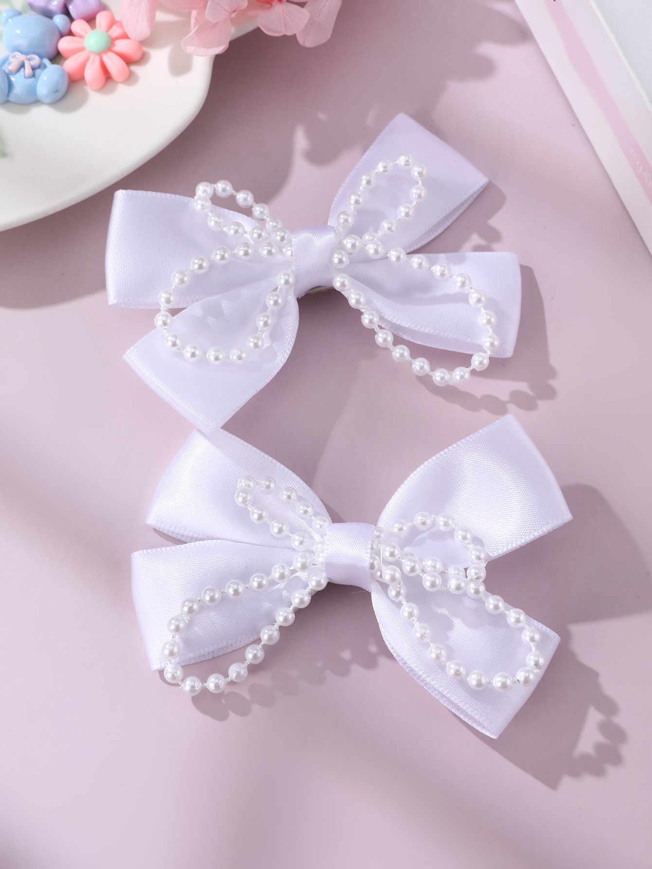 Set of 2 - Solid Bow Hair Clips