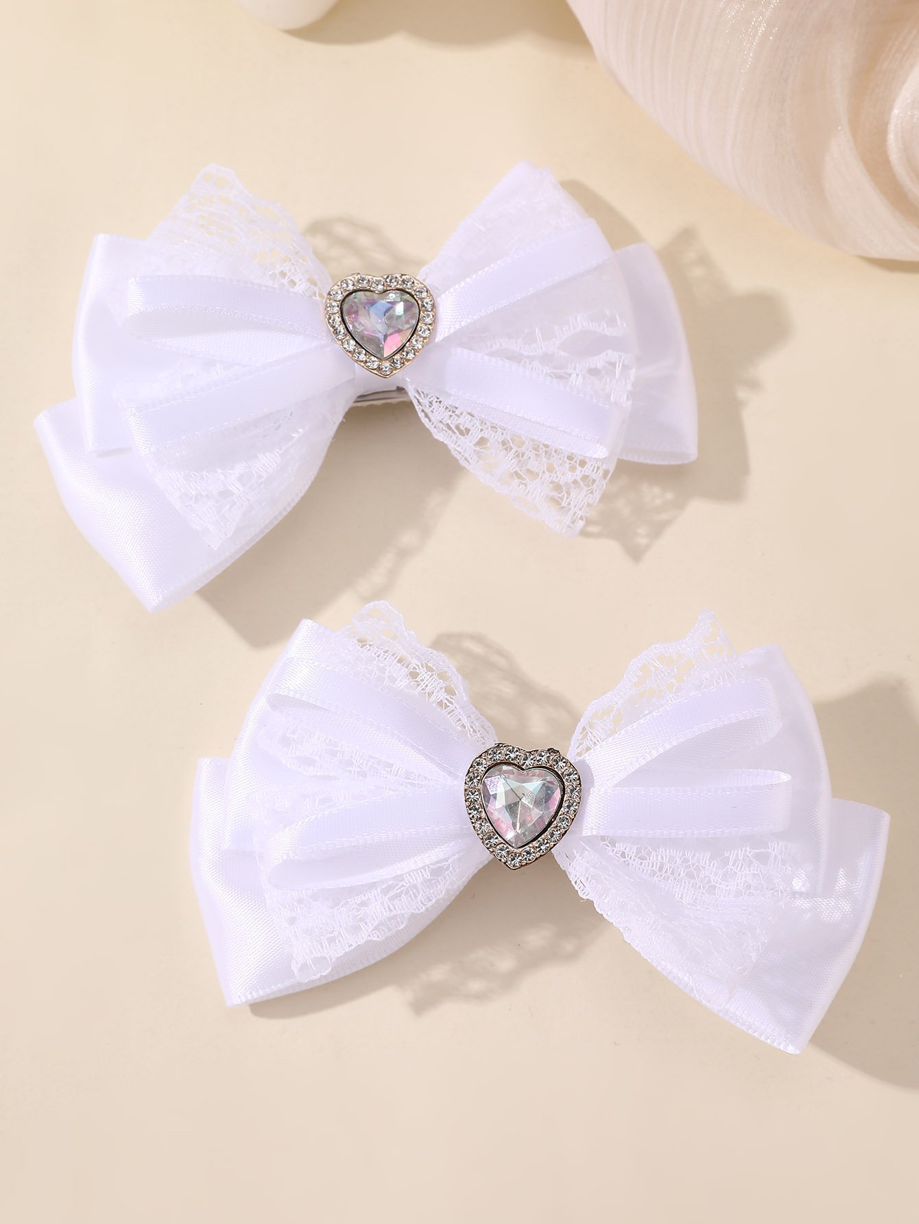 Set of 2 - Mesh Bow Hair Clips