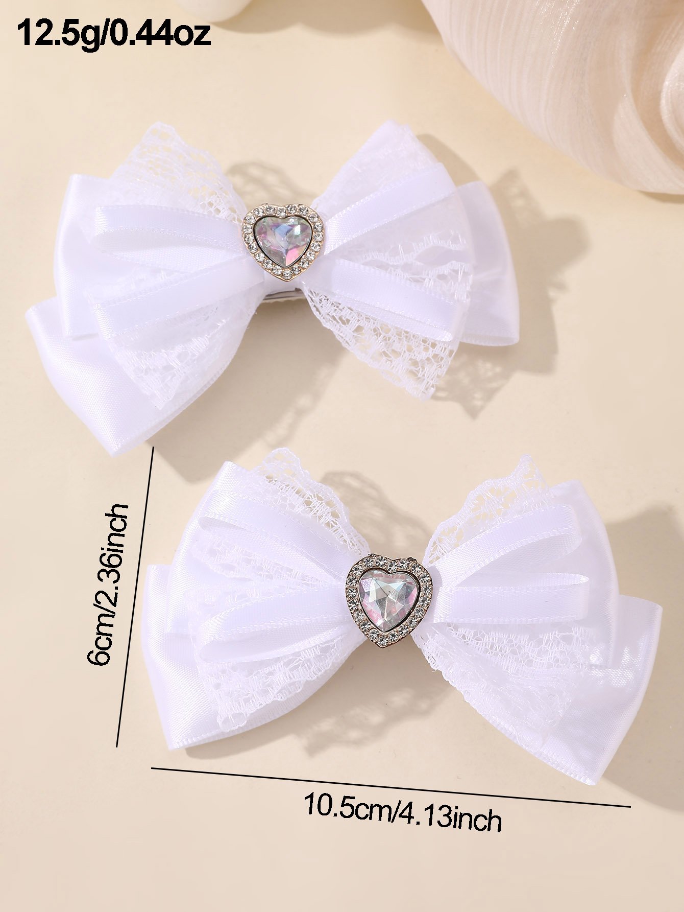 Set of 2 - Mesh Bow Hair Clips