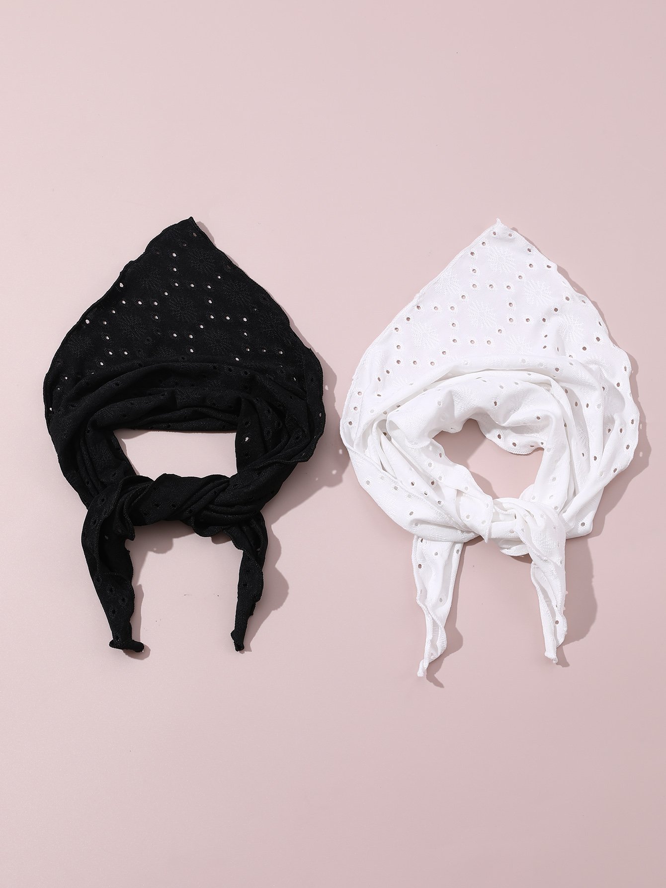 Set of 2 - Triangle Eyelet Elastic Headband