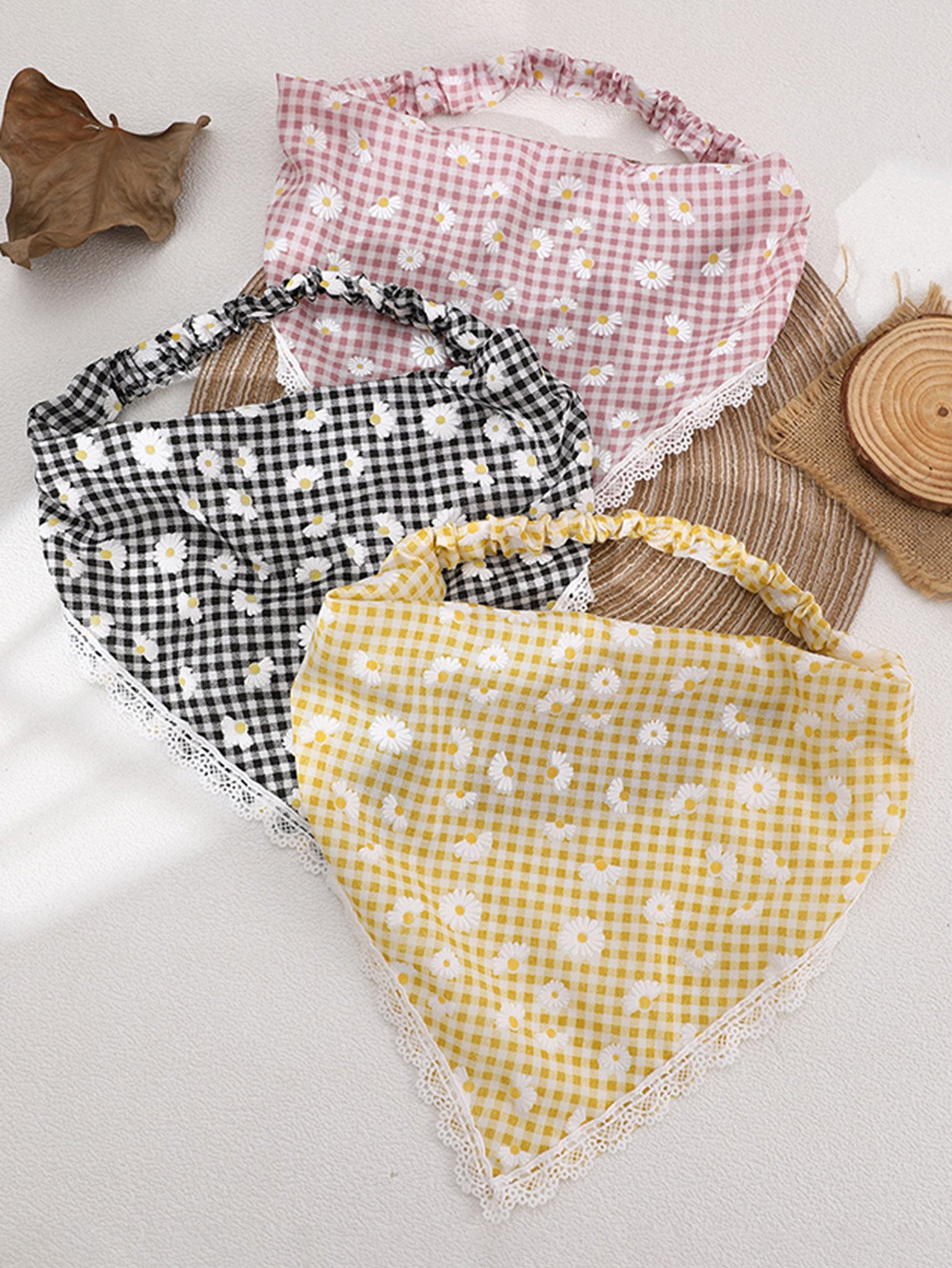 Set of 3 - Floral Print Triangle Headband