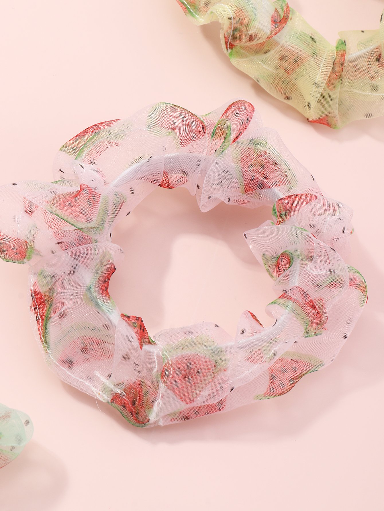 Set of 5 - Watermelon Hair Scrunchies