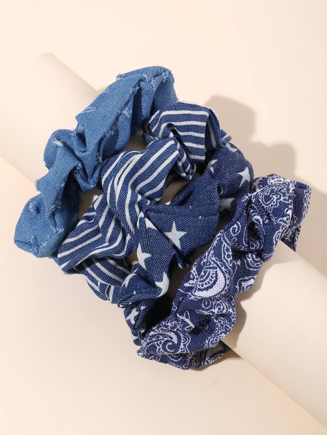 Set of 4 - Printed Hair Scrunchies