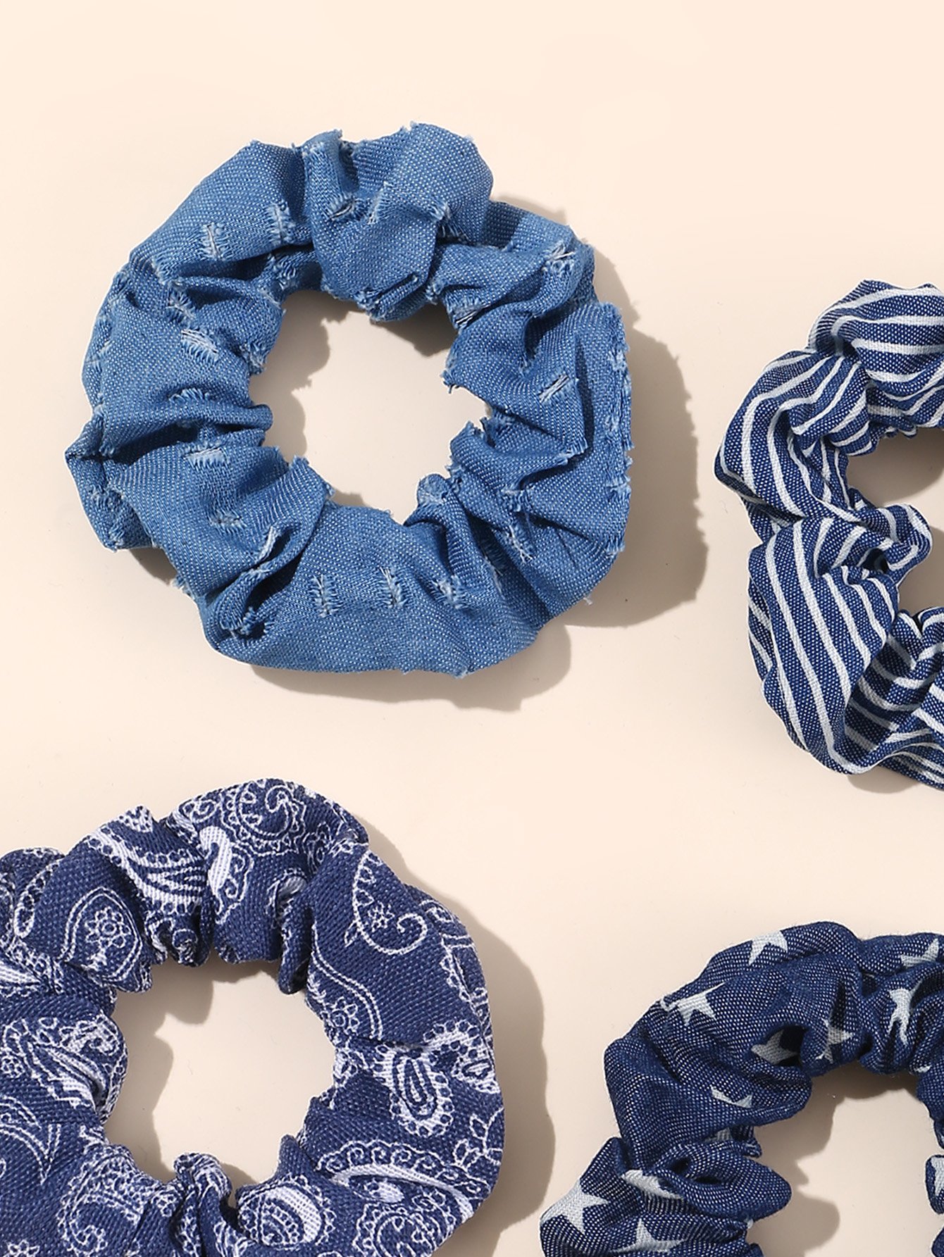 Set of 4 - Printed Hair Scrunchies