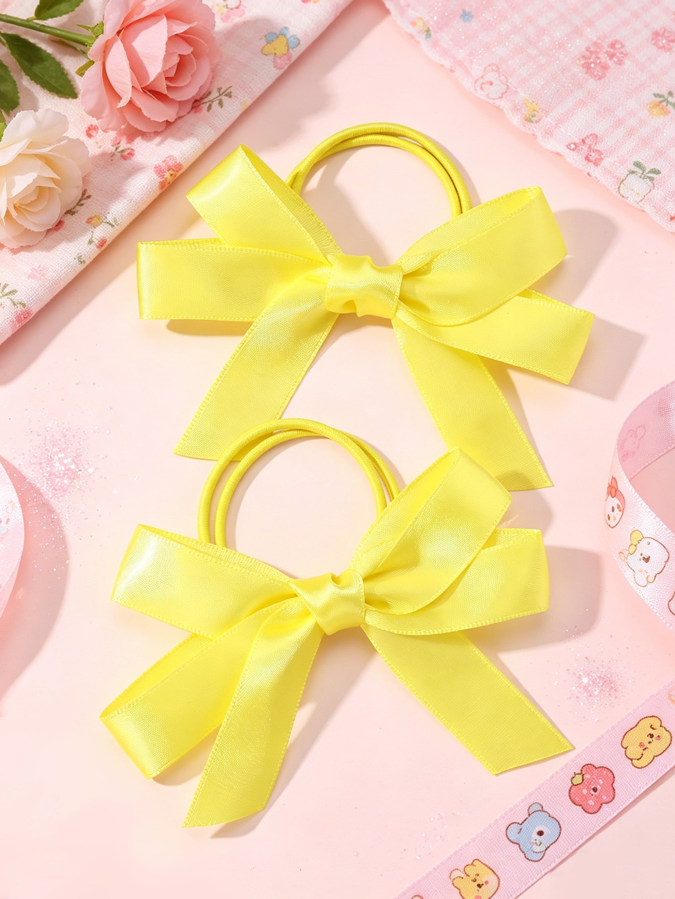 Set of 2 - Solid Bow Hair Ties