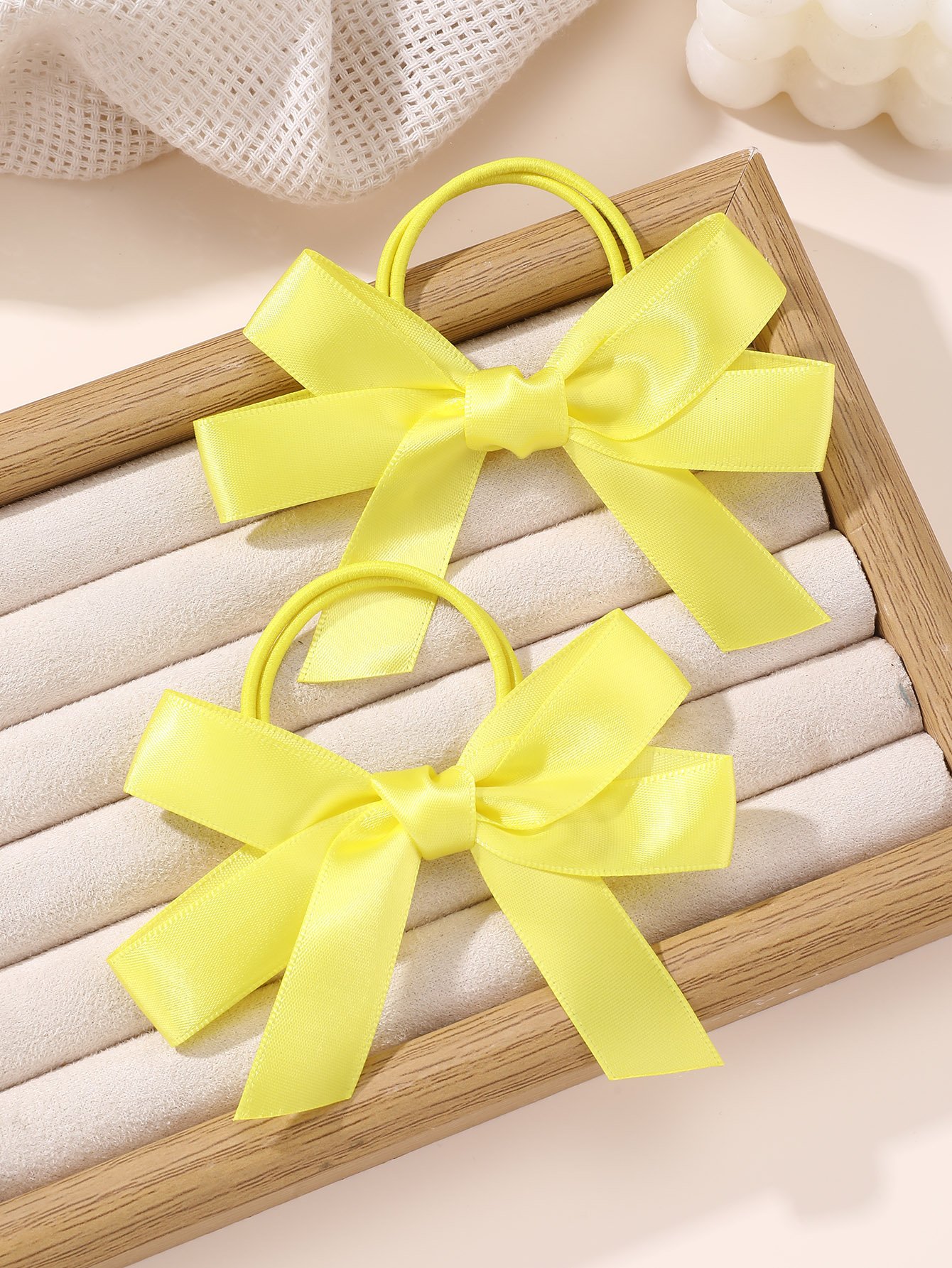 Set of 2 - Solid Bow Hair Ties