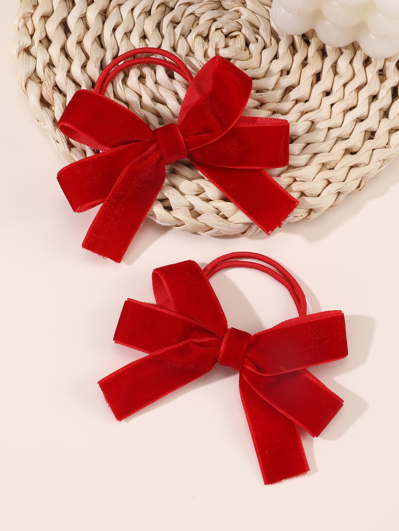 Set of 2 - Solid Bow Hair Ties