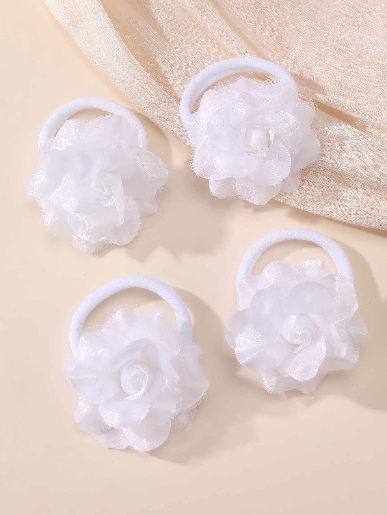 Set of 8 - Flower Hair Ties