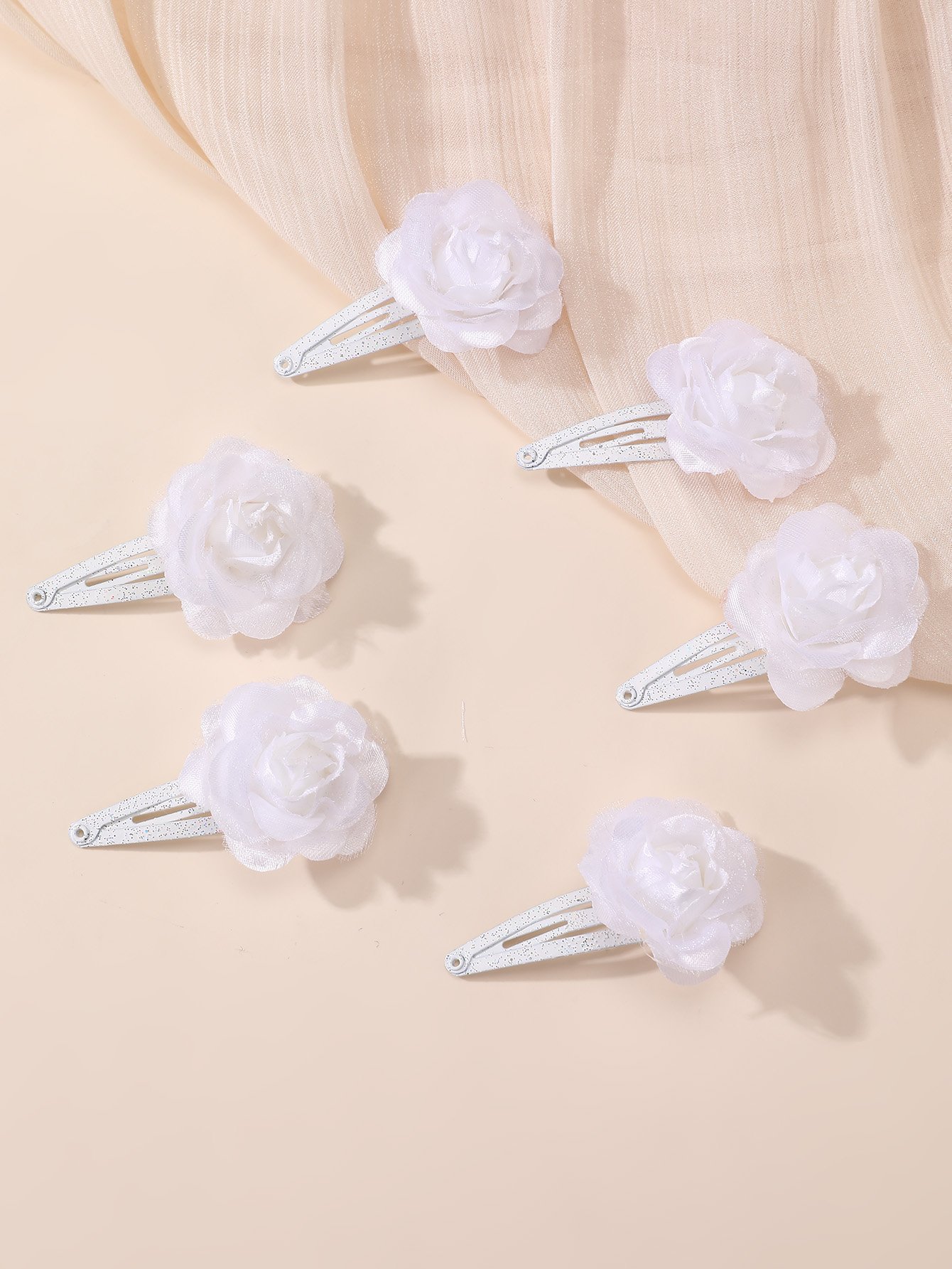 Set of 12 - Flower Hair Ties and Clip
