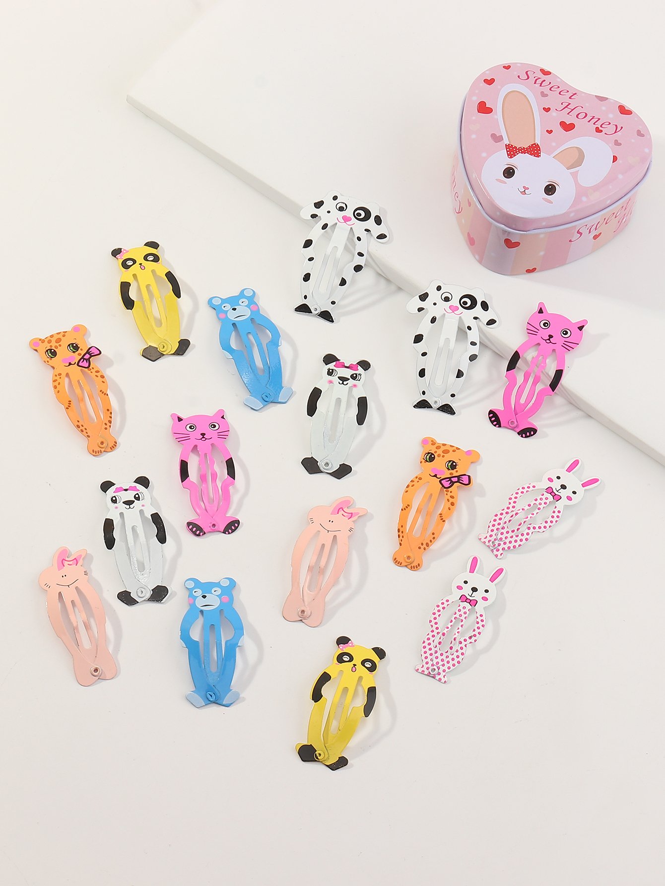16-Piece Animal Pattern Hair Clips