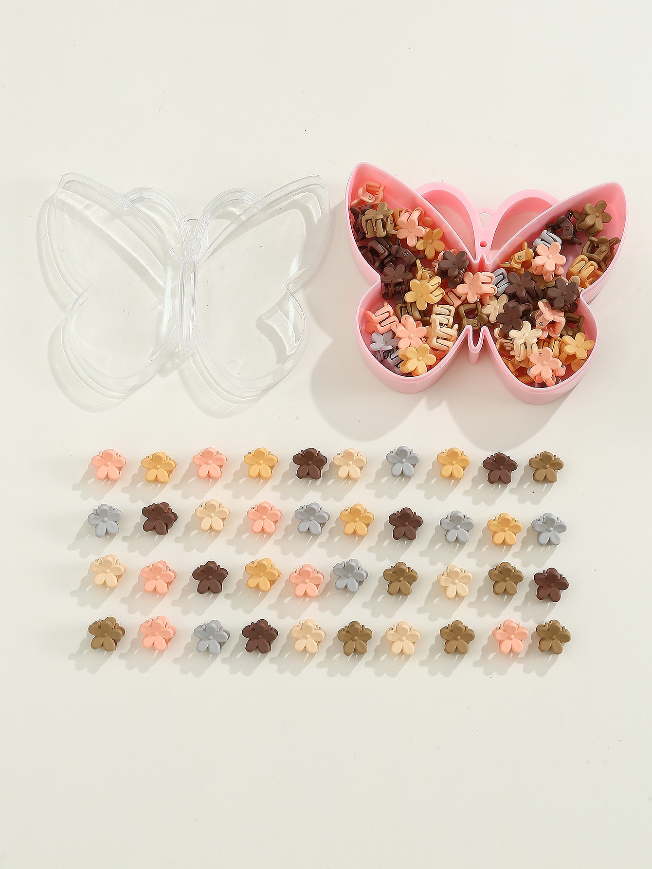 Pack of 40 - Girls Pastel Flower Hair Accessories