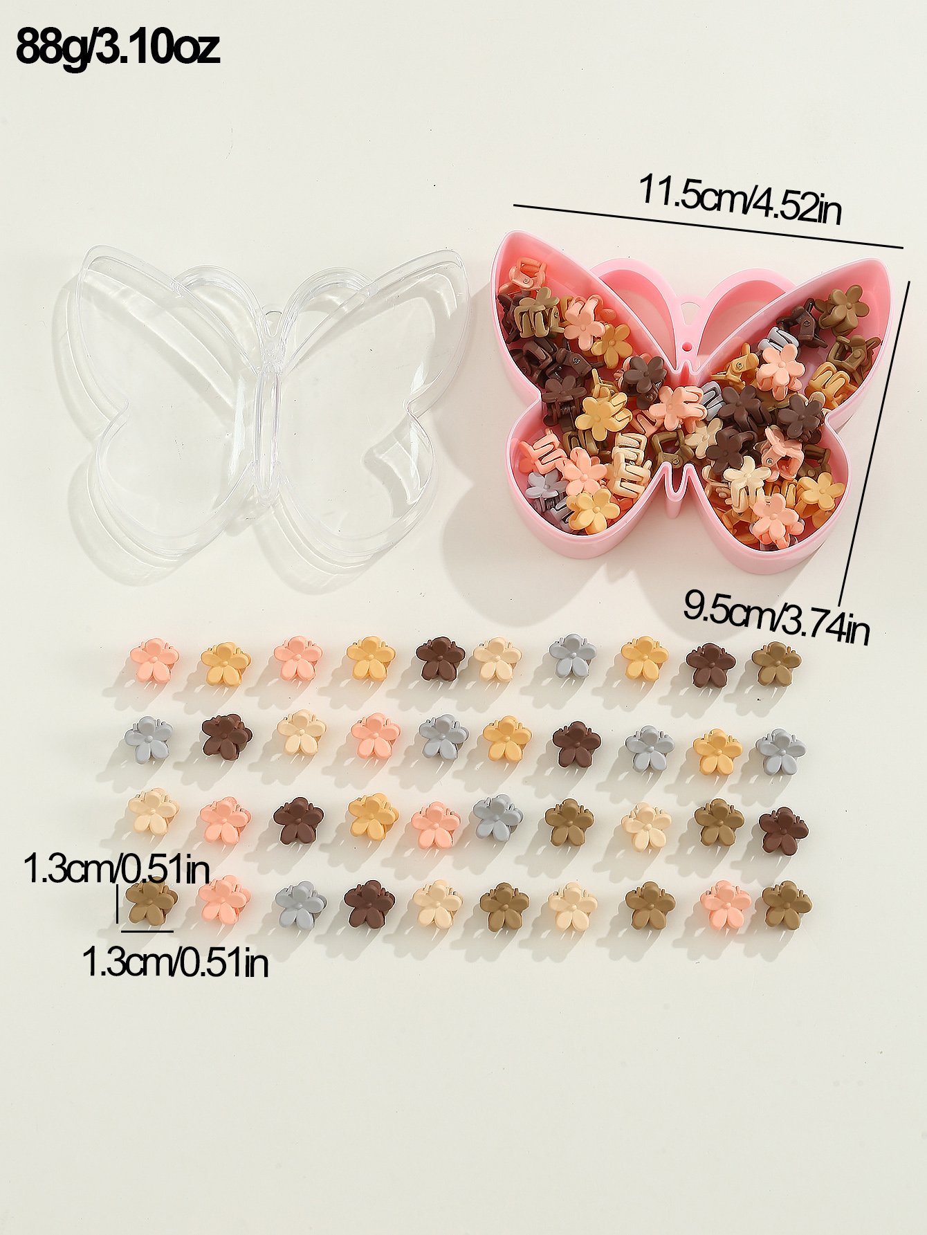 Pack of 40 - Girls Pastel Flower Hair Accessories