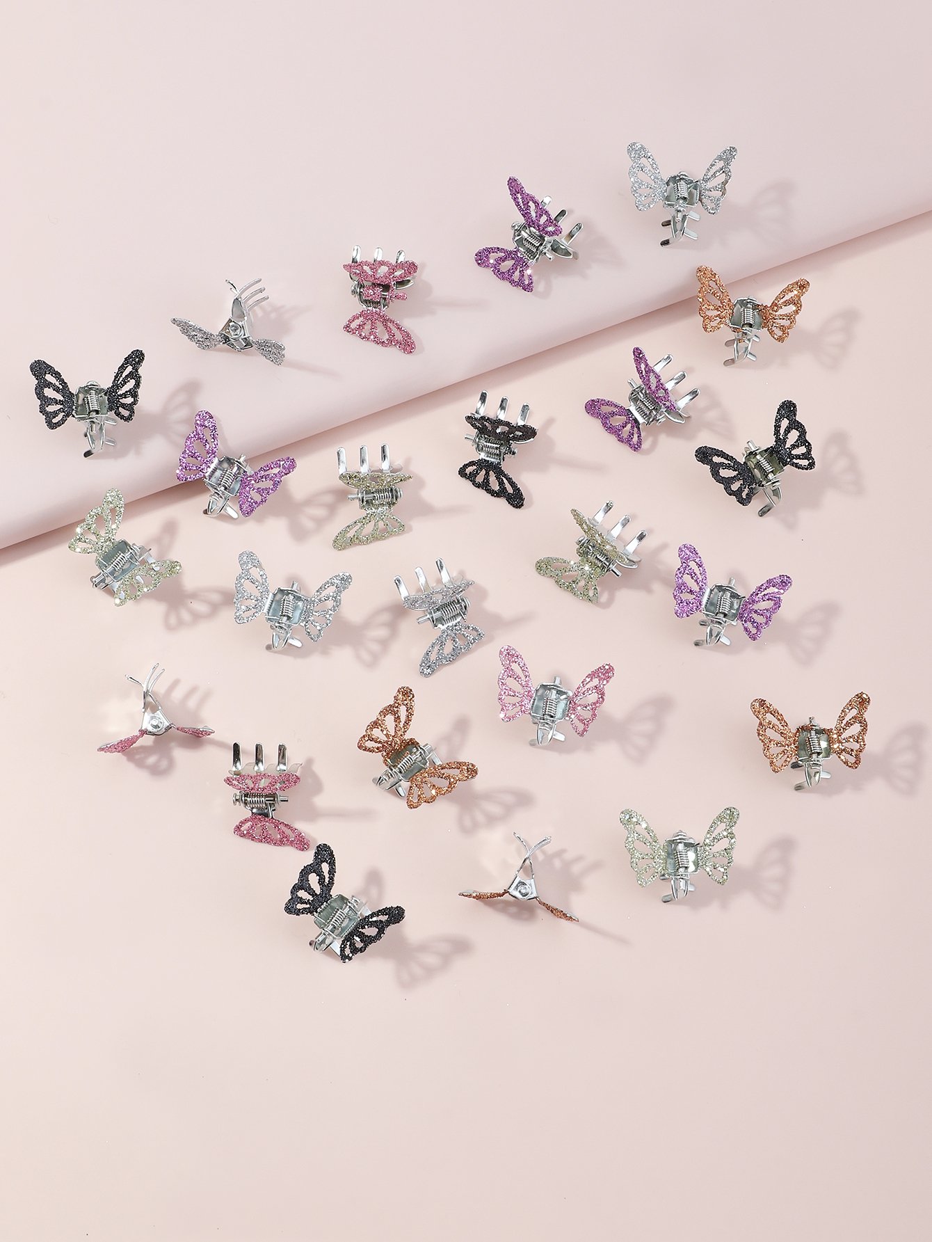 Pack of 24 - Girls Glitter Butterfly Hair Accessories