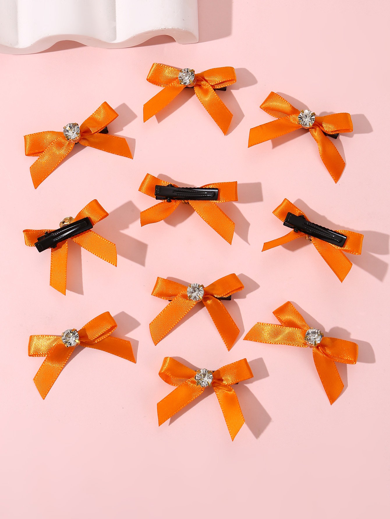 Set of 10 - Solid Bow Hair Clips