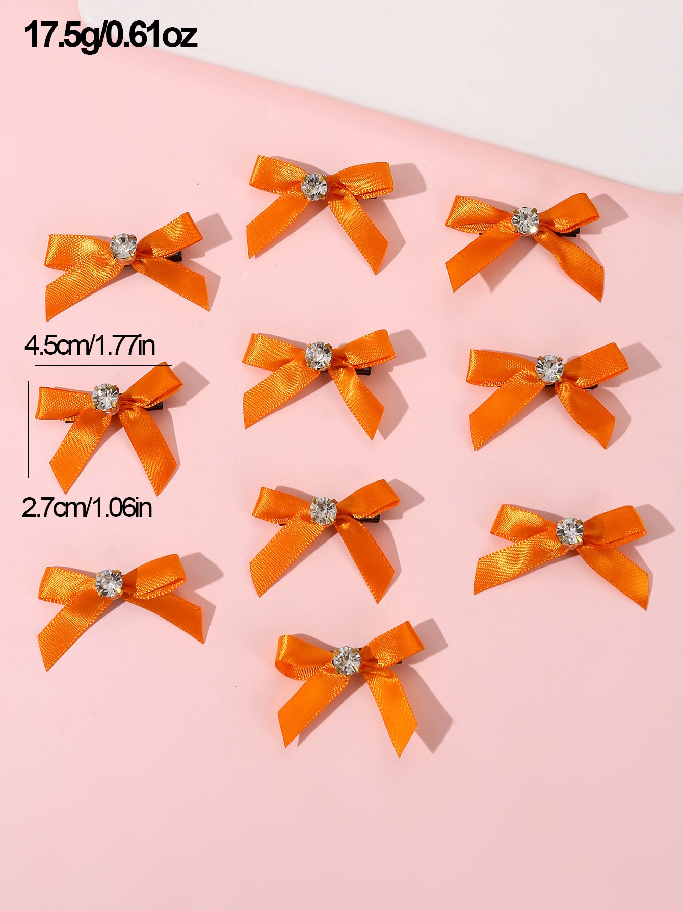 Set of 10 - Solid Bow Hair Clips