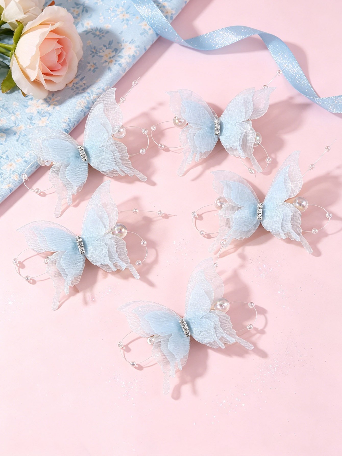 Set of 5 - Butterfly Hair Clips