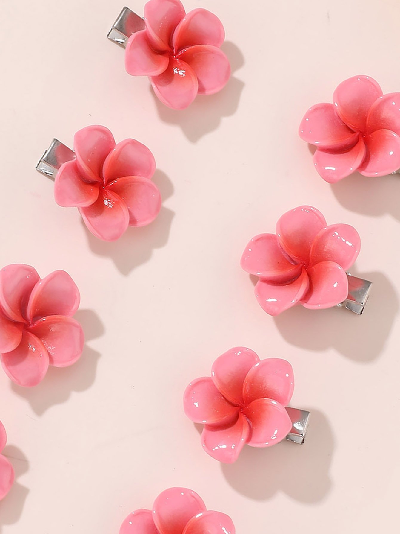Set of 10 - Flower Hair Clips