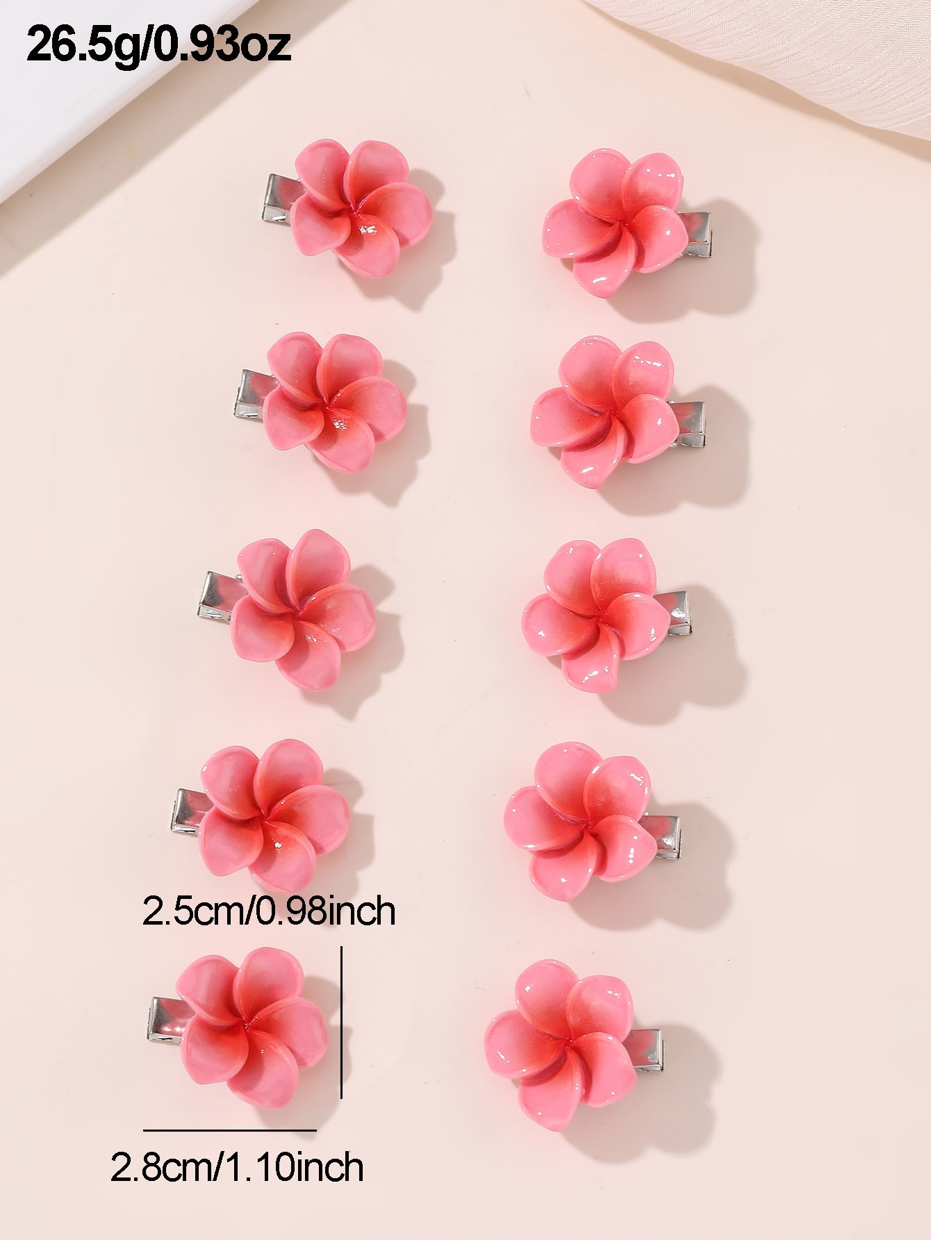 Set of 10 - Flower Hair Clips