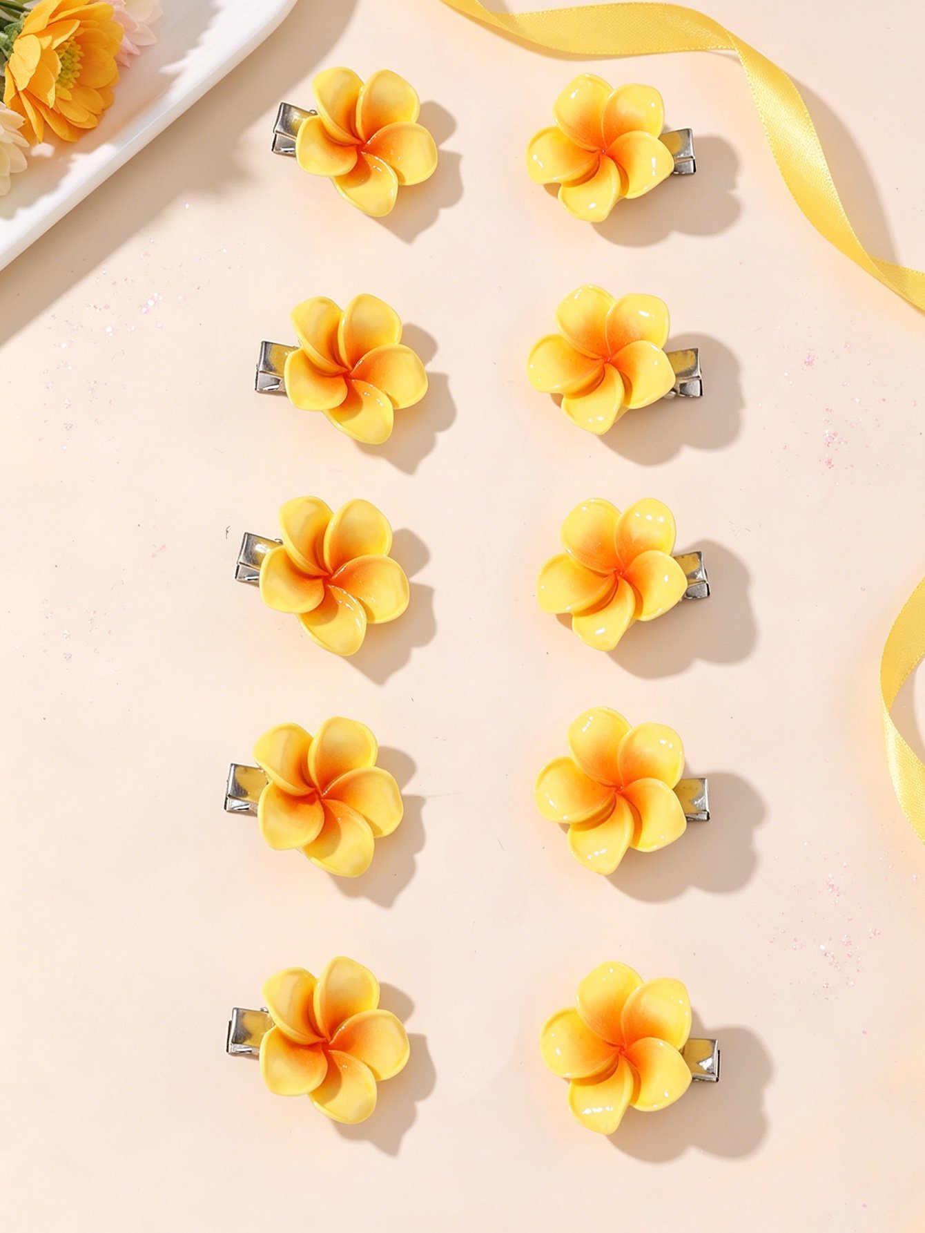 Set of 10 - Flower Hair Clips