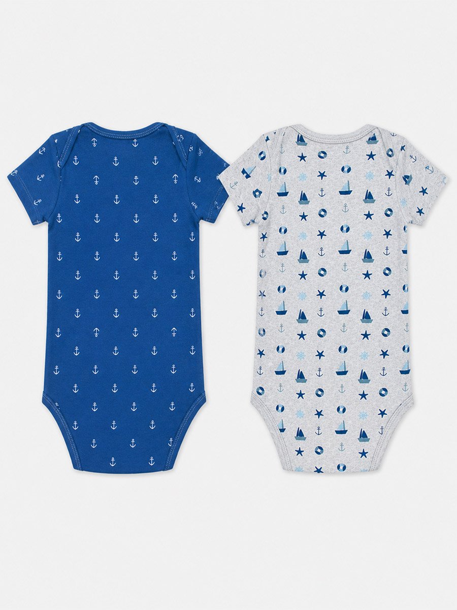 Baby Pack of 2 - Soft Cotton Short Sleeve Bodysuit (9-12 Months)