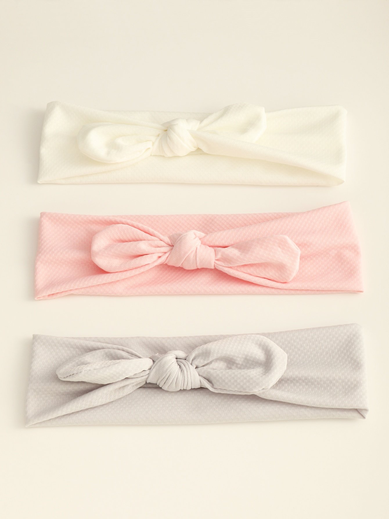 Set of 3 - Solid Bow Elastic Headband