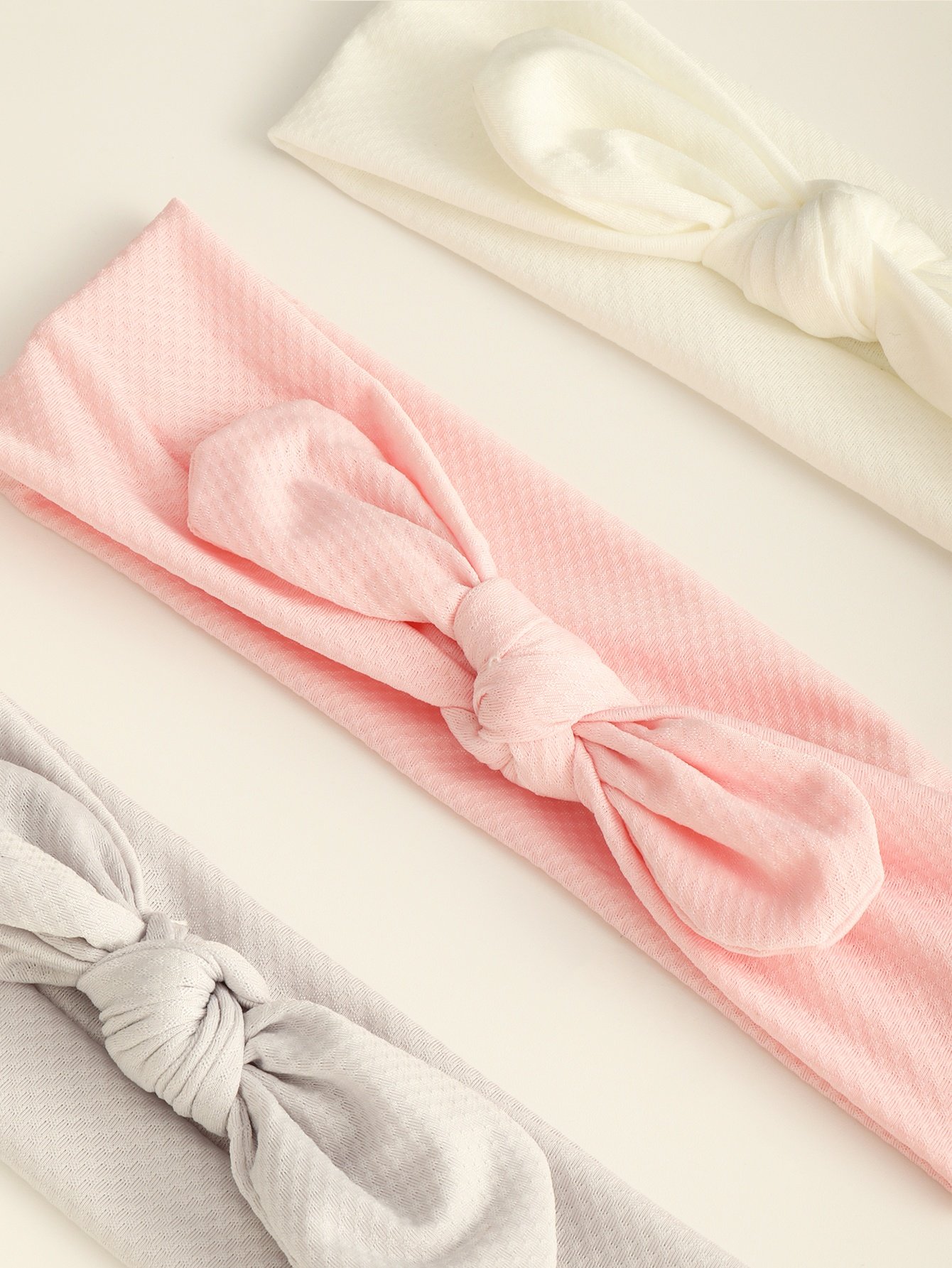 Set of 3 - Solid Bow Elastic Headband