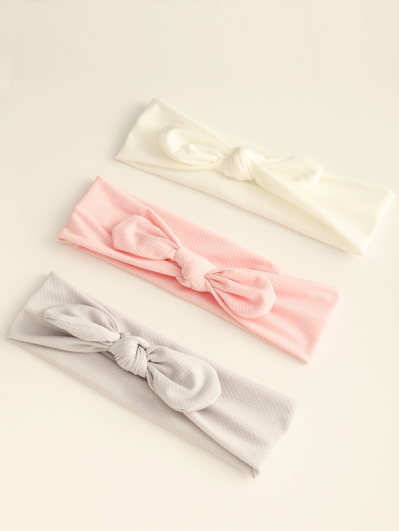 Set of 3 - Solid Bow Elastic Headband