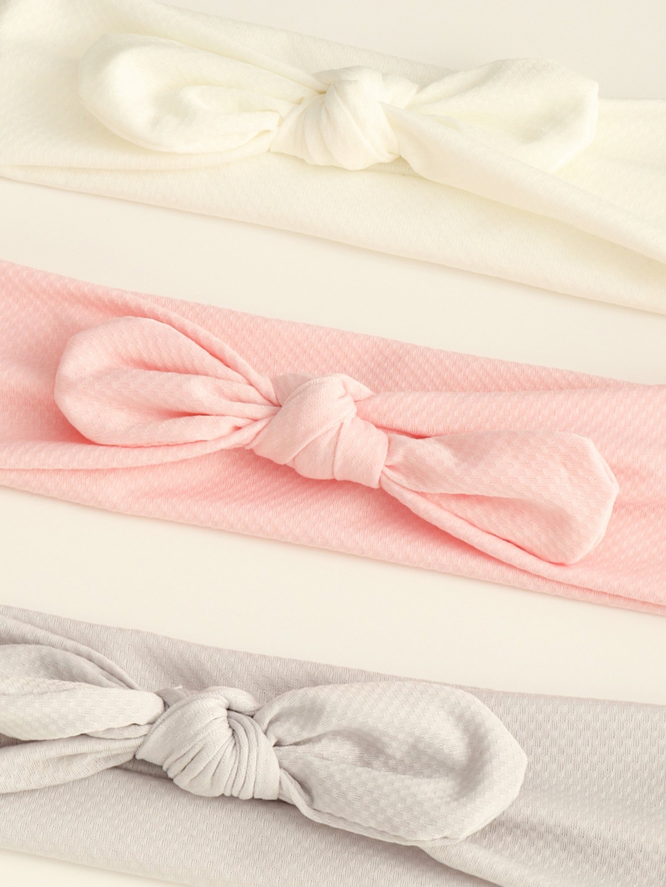 Set of 3 - Solid Bow Elastic Headband