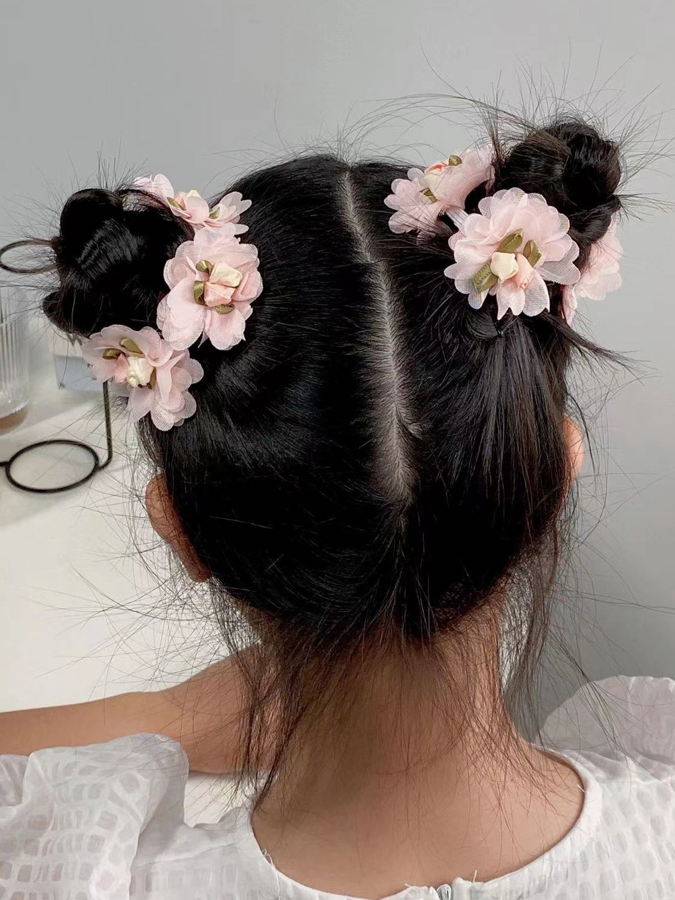 Pack of 2 - Girls Pink Floral Hair Ties