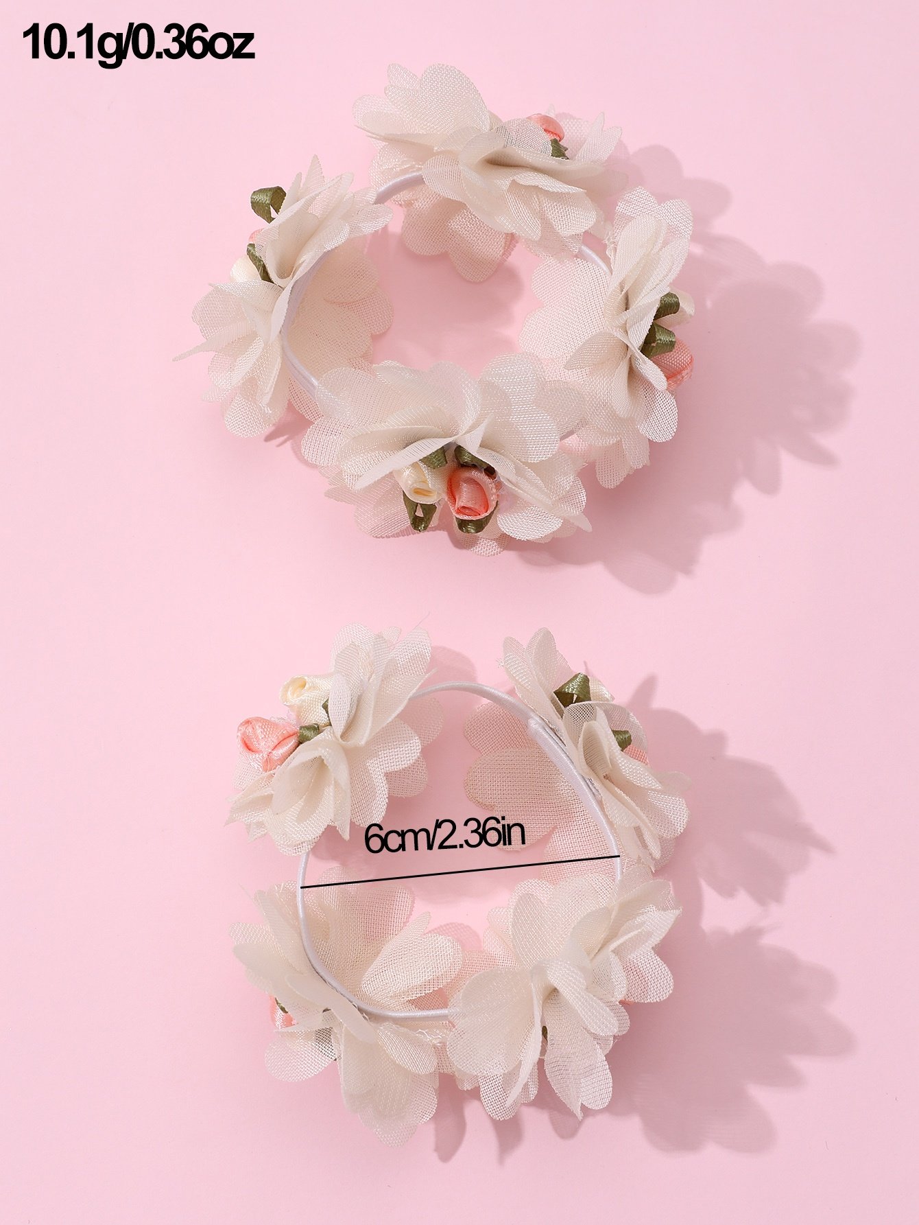 Pack of 2 - Girls Pink Floral Hair Ties